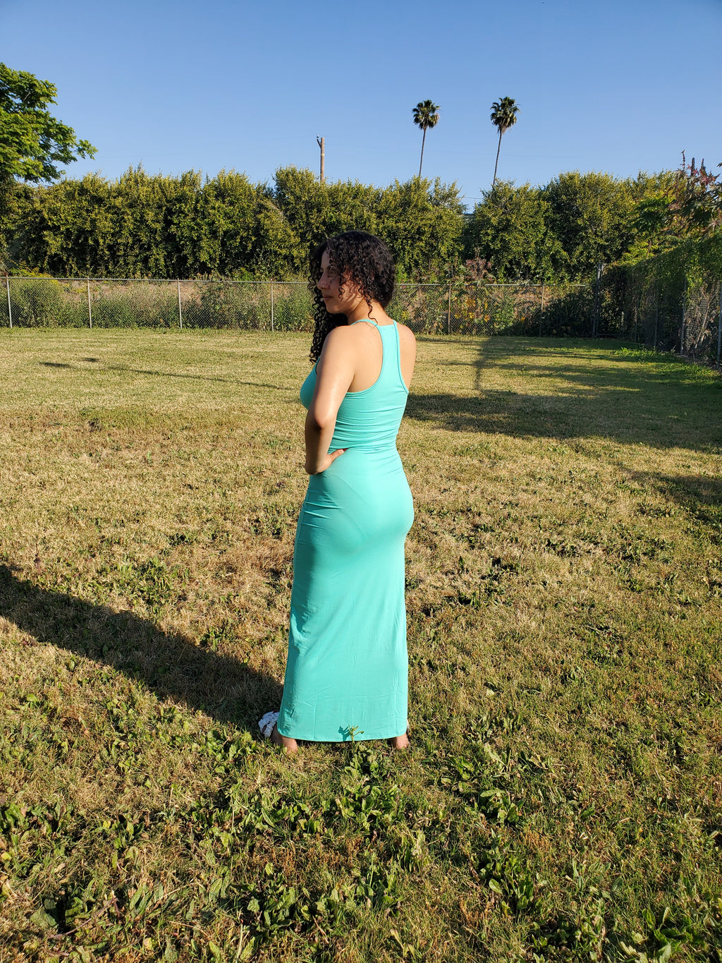 V-Neck Racerback Maxi Dress