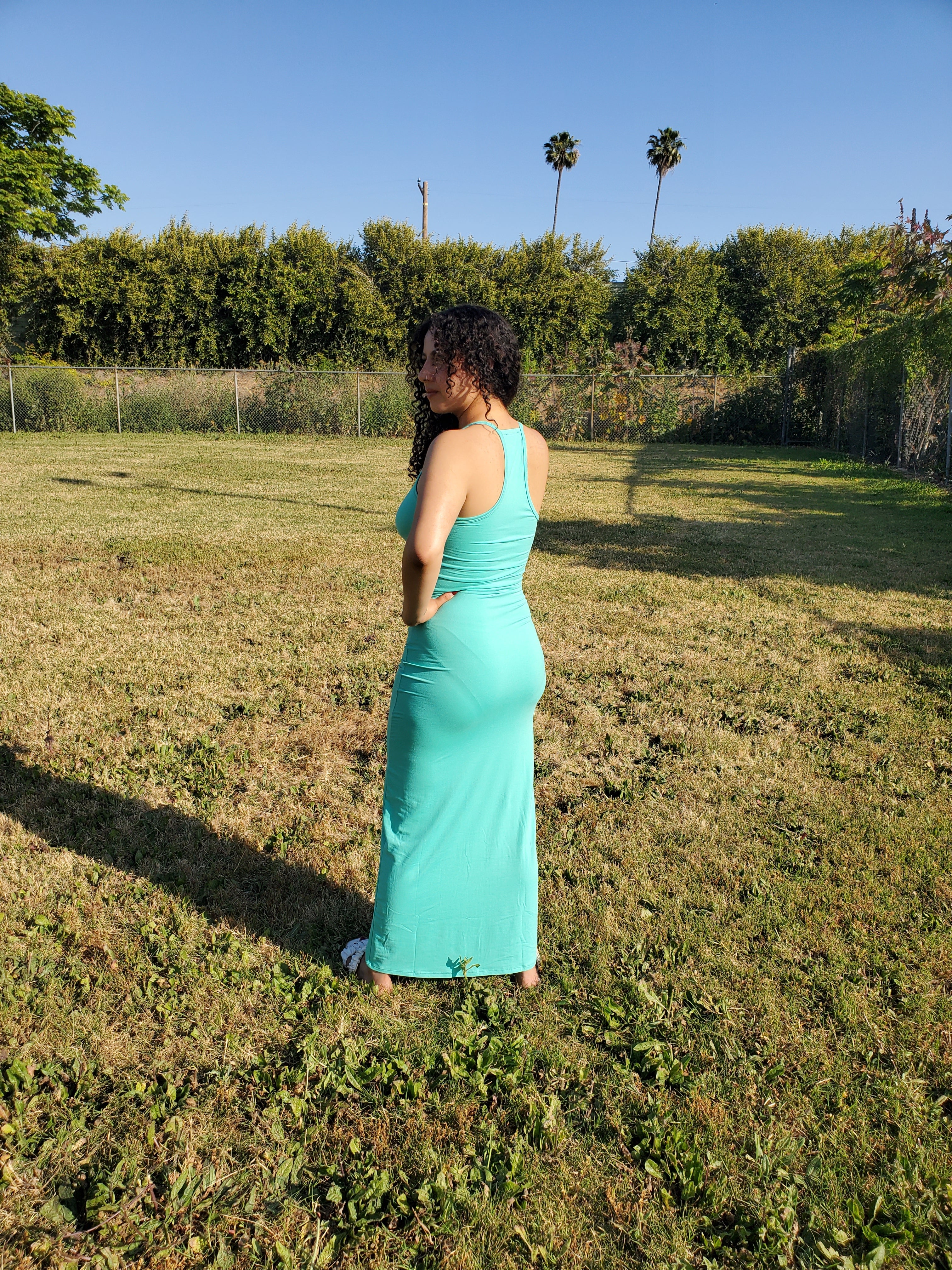 V-Neck Racerback Maxi Dress