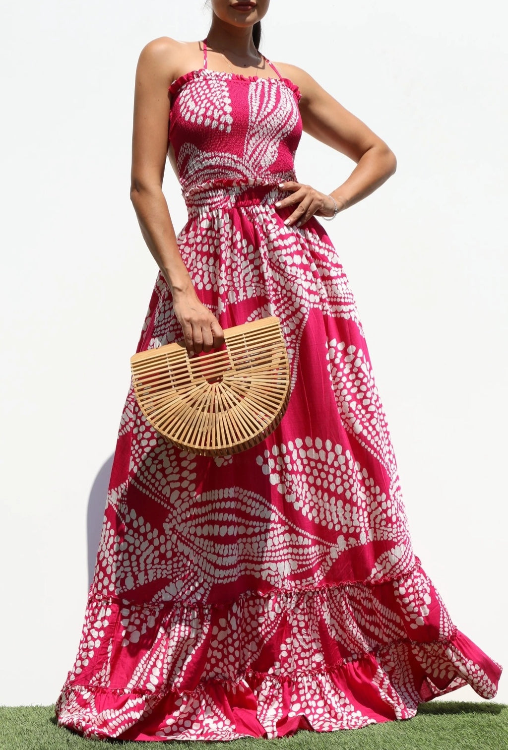 Smocked Woven Maxi Dress - Goldie B & Co Boutique  