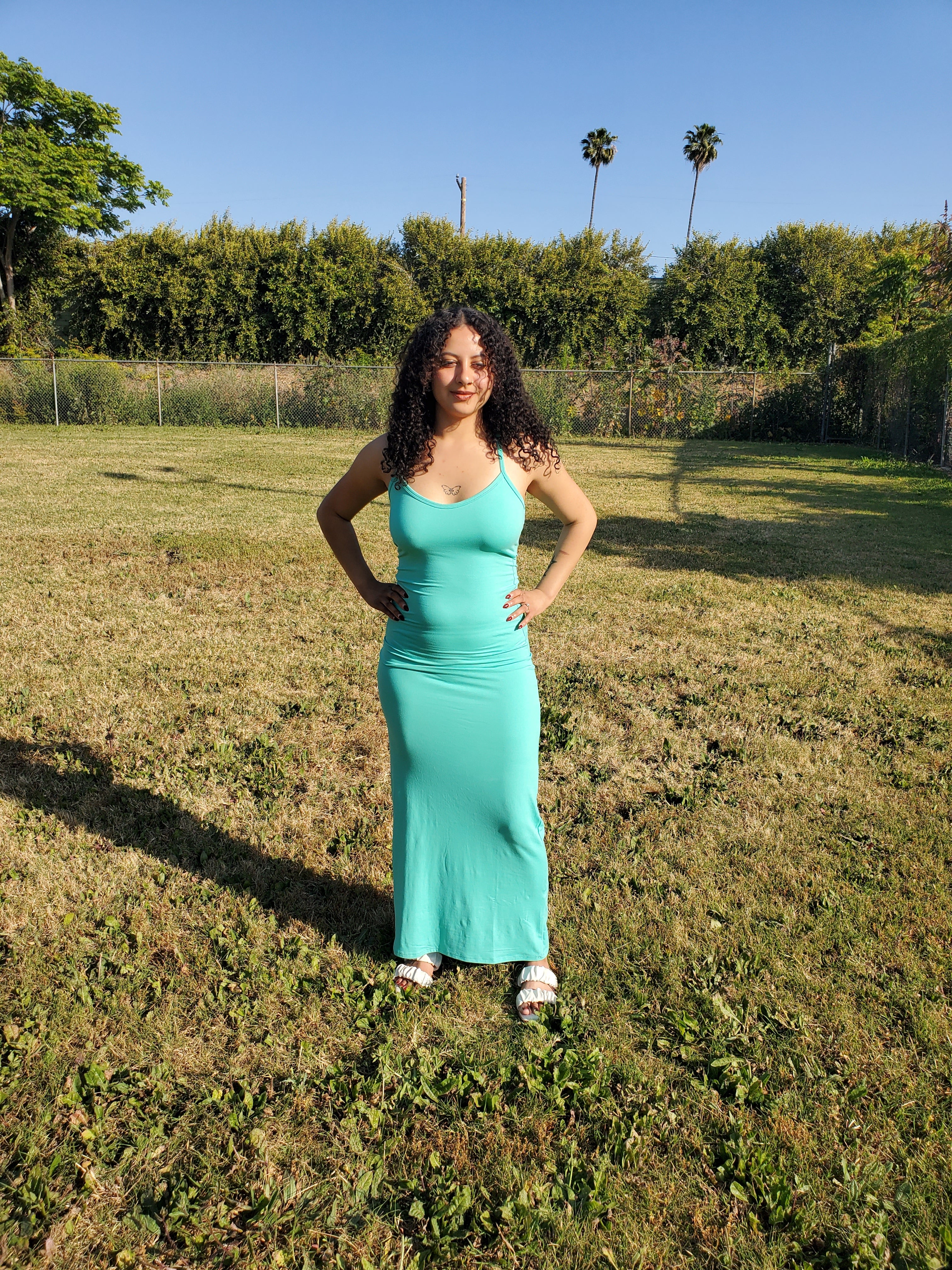 V-Neck Racerback Maxi Dress