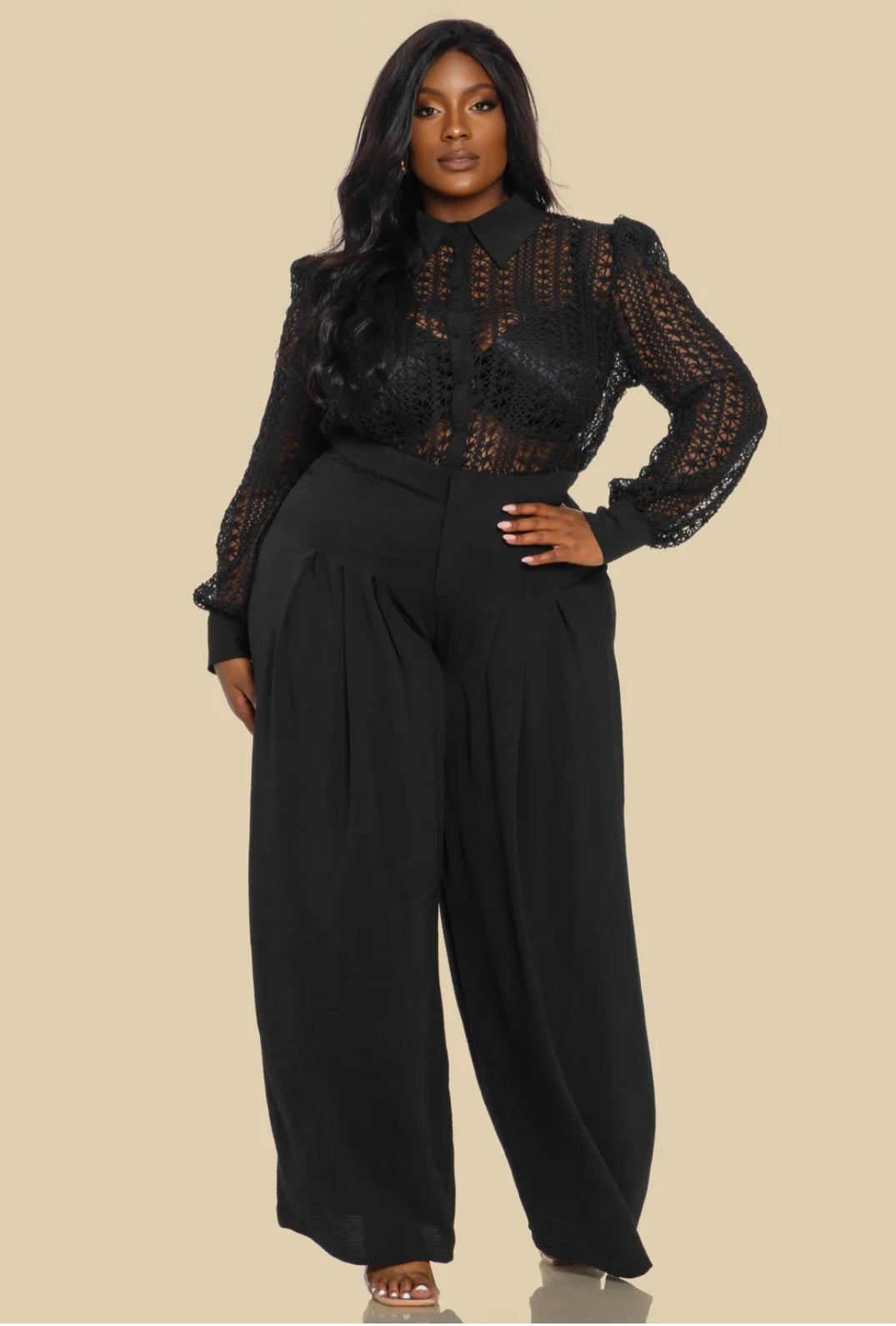 Crochet Top and Pant Set/Plus-size - Goldie B & Co Boutique  