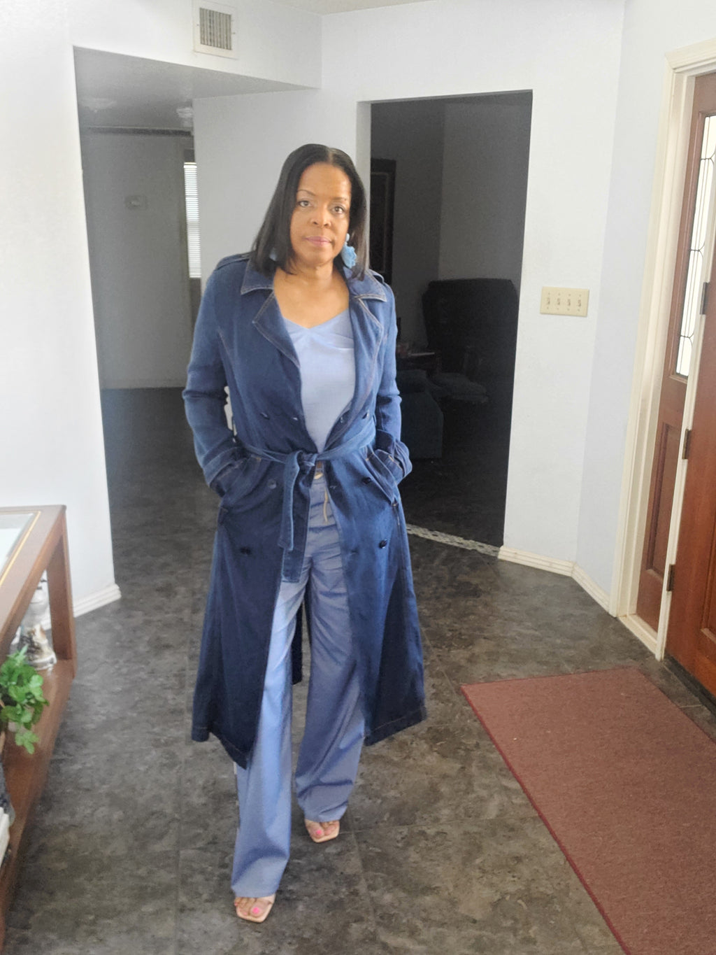 Denim Trench Coat - Goldie B & Co Boutique  