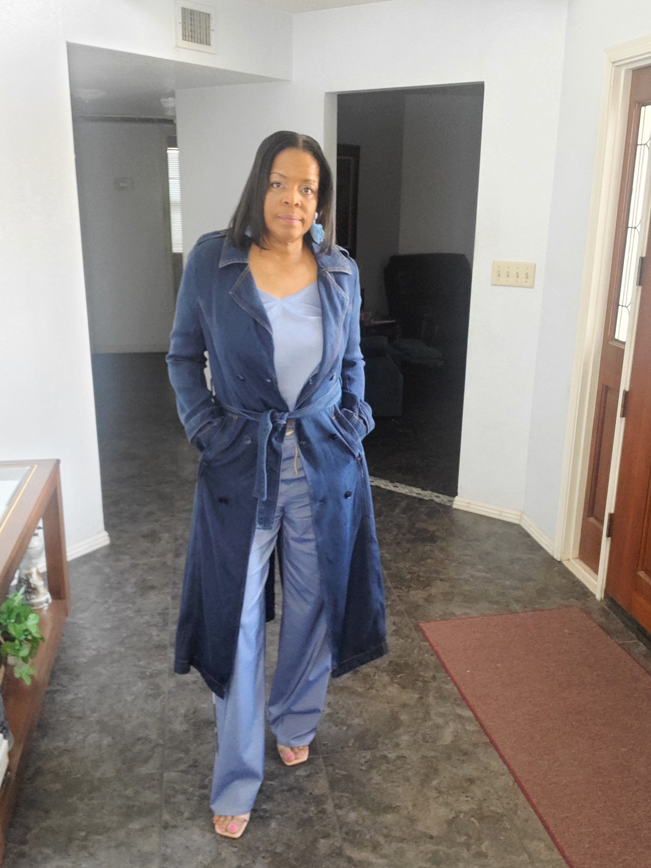 Denim Trench Coat - Goldie B & Co Boutique  