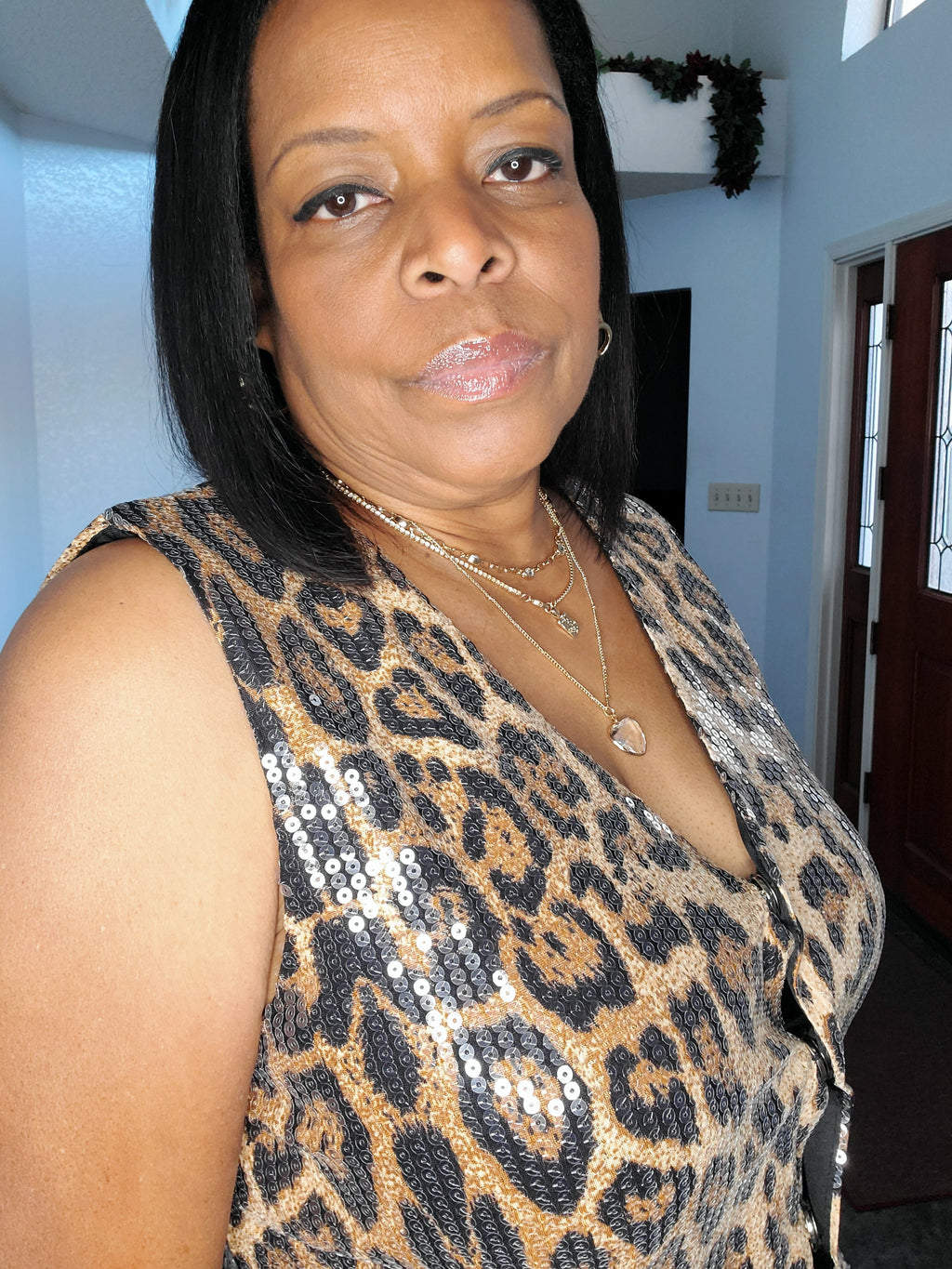 Leopard Print Sequins Vest - Goldie B & Co Boutique  