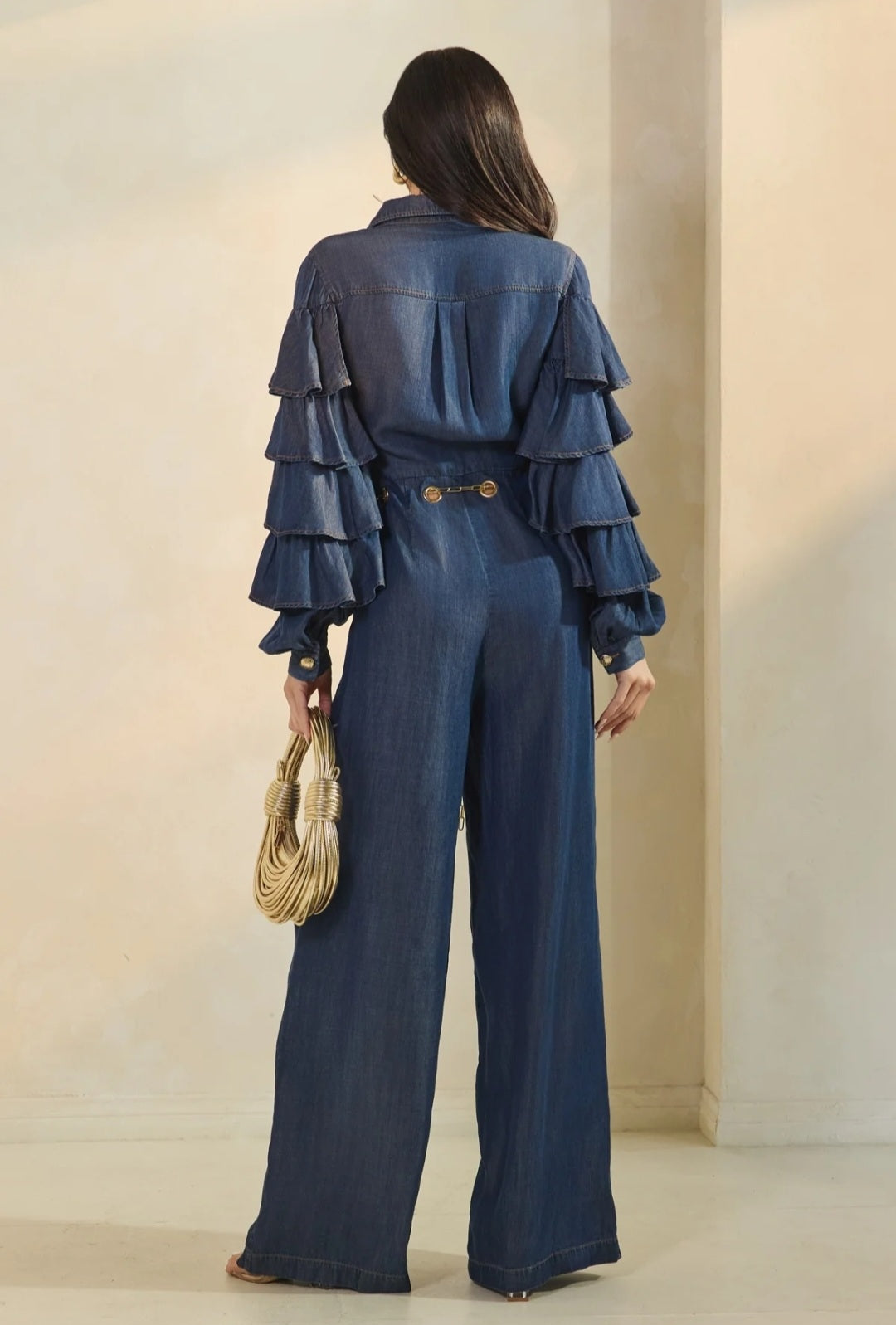 Layered Ruffle Sleeve Jumpsuit - Goldie B & Co Boutique  