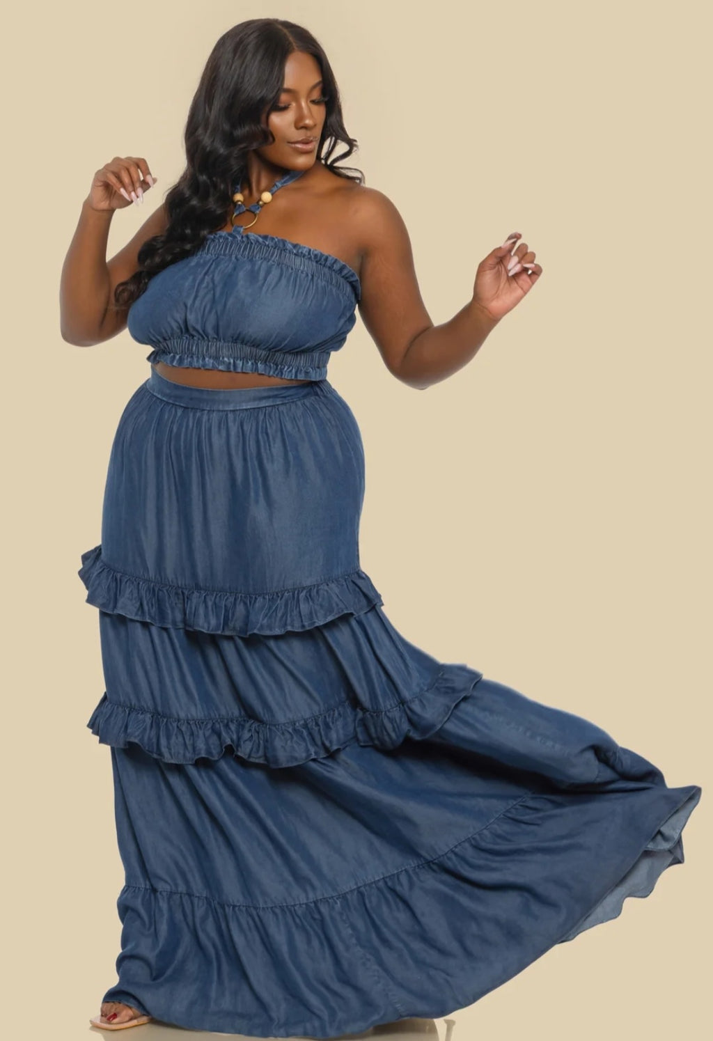 Denim Tube Top/Skirt Set - Goldie B & Co Boutique  