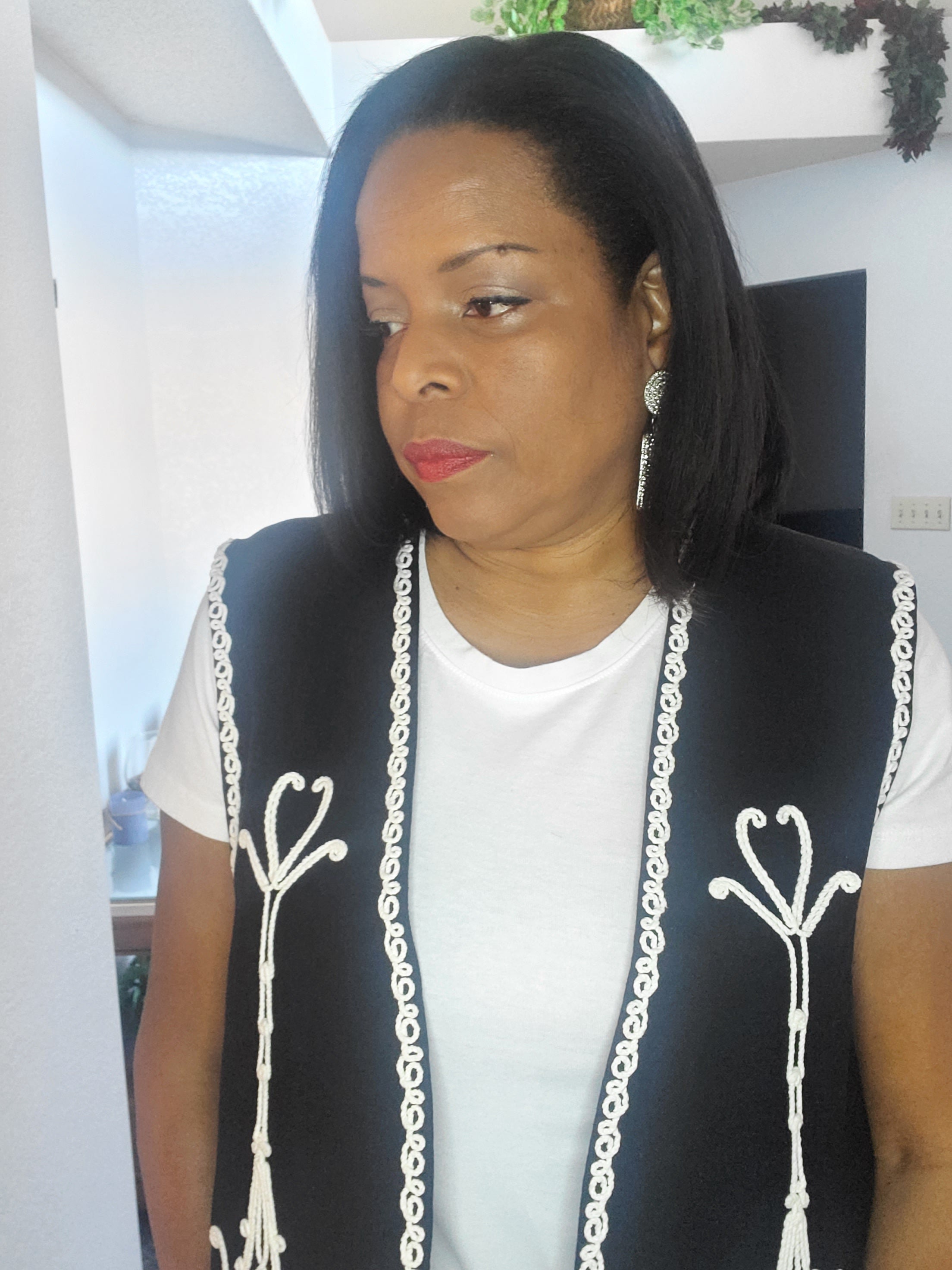 Open front Embroidery Linen Vest - Goldie B & Co Boutique  