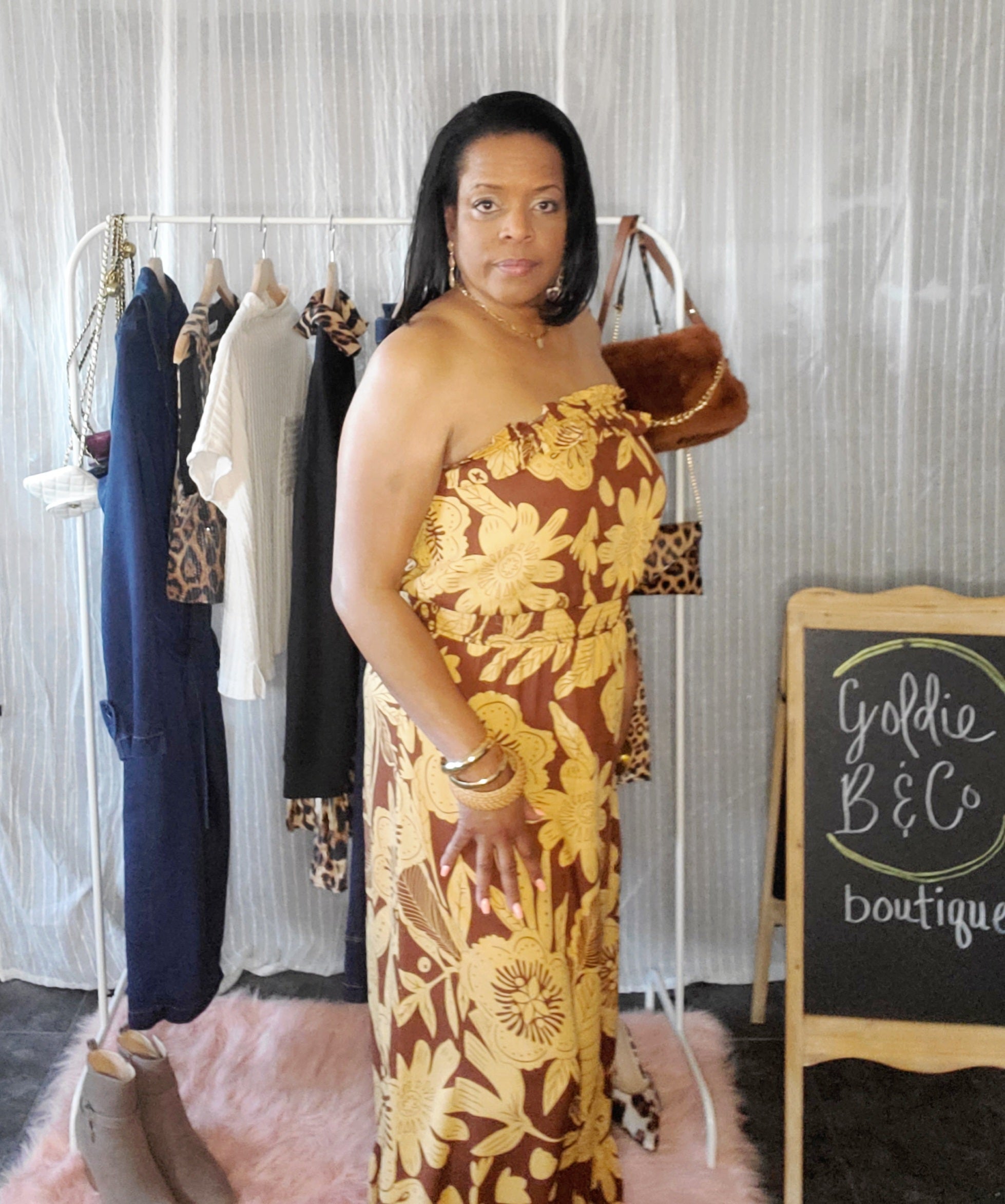 Cocoa Floral Maxi tube dress - Goldie B & Co Boutique  