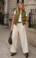 Olive Denim Vest - Goldie B & Co Boutique  