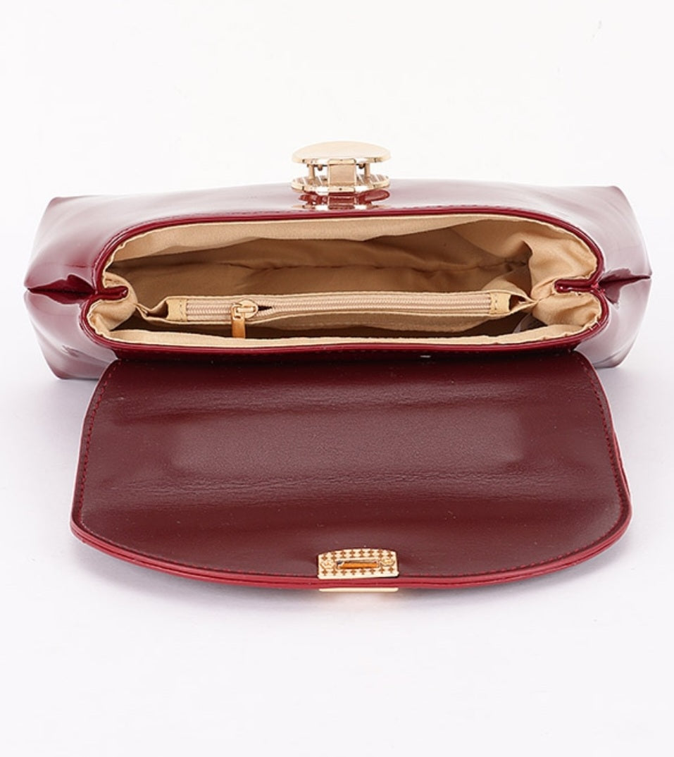 Faux Patent Leather Bag - Goldie B & Co Boutique  