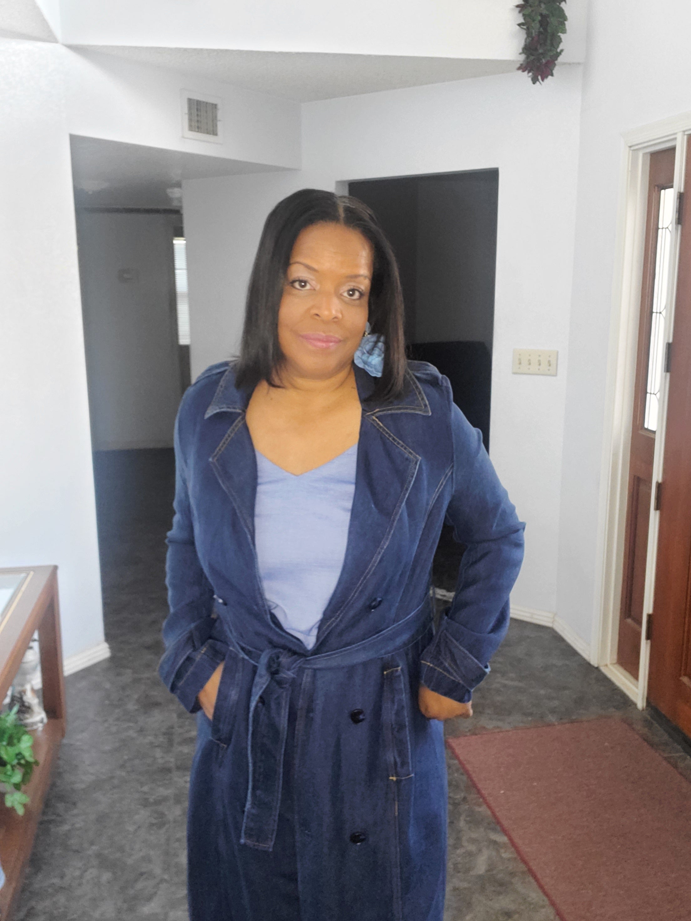 Denim Trench Coat - Goldie B & Co Boutique  