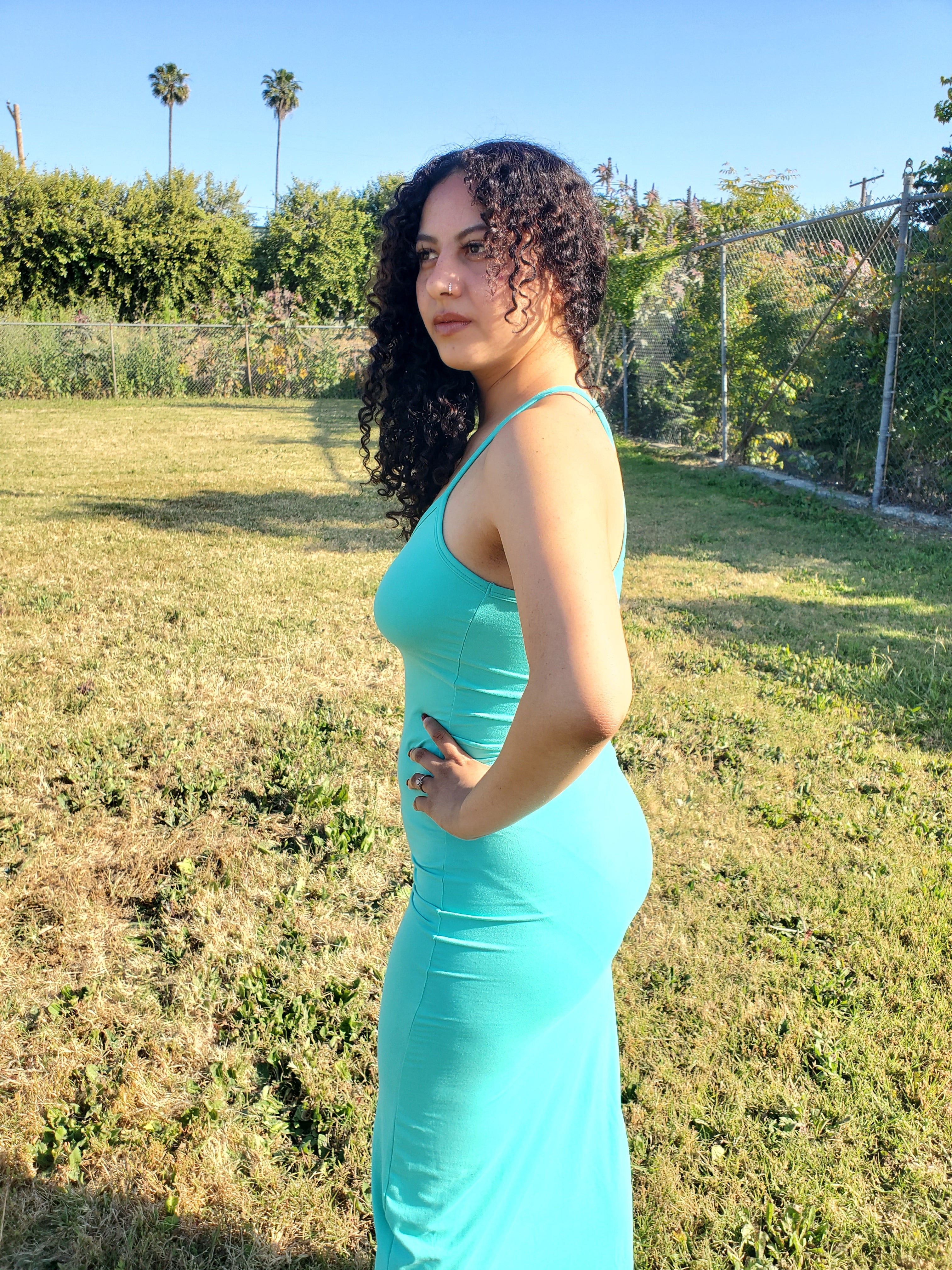 V-Neck Racerback Maxi Dress