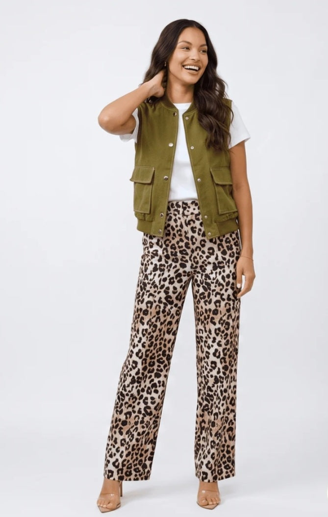 Olive Denim Vest - Goldie B & Co Boutique  