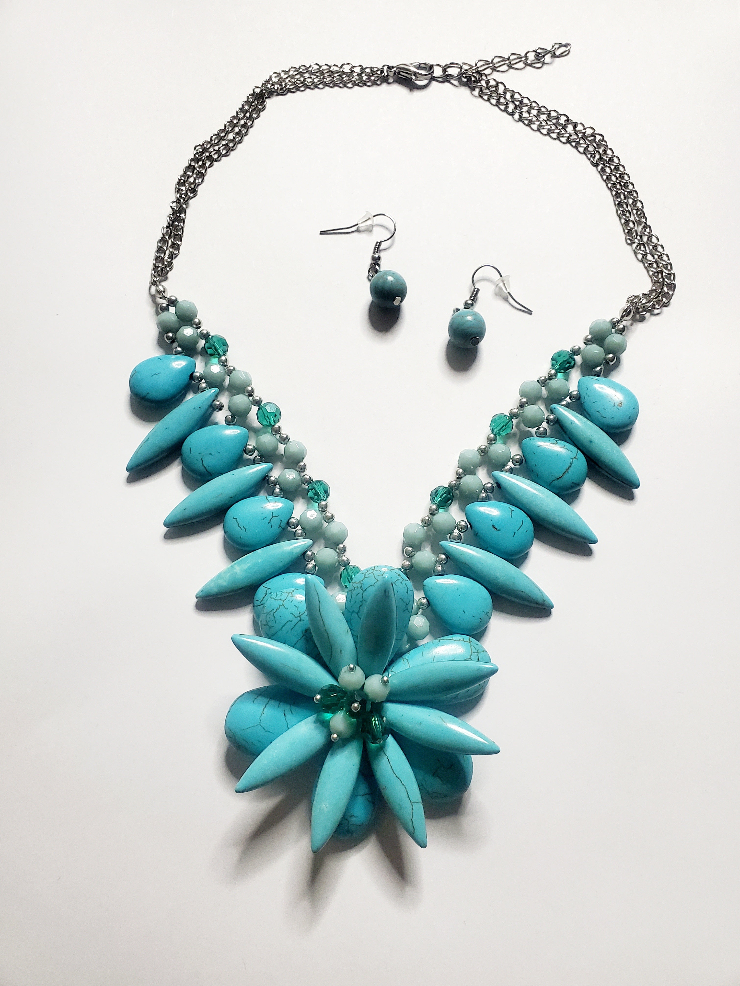 Turquoise Necklace and Earrings