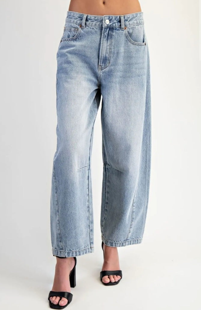 Denim Relaxed Barrel Jeans - Goldie B & Co Boutique  