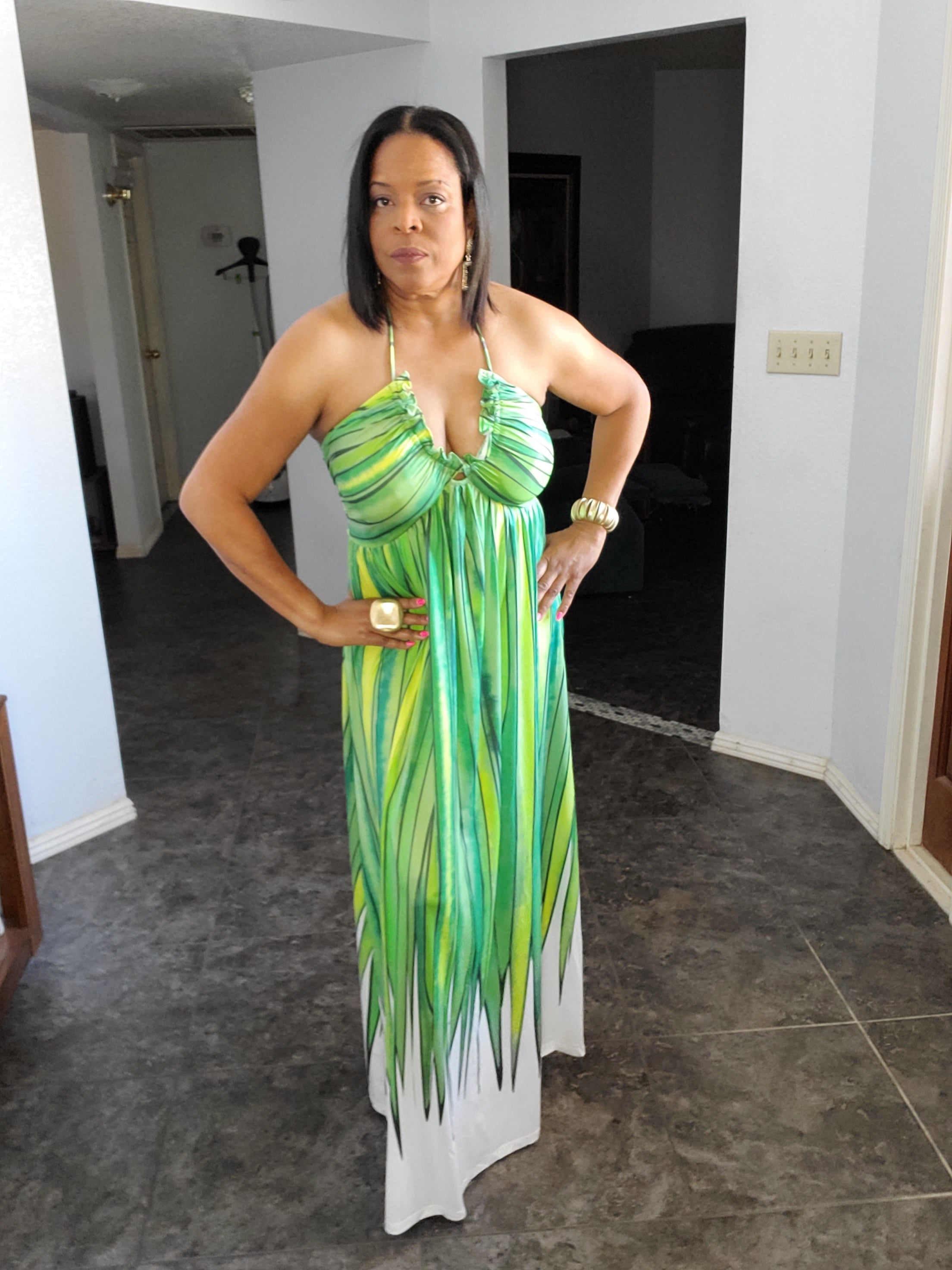 Multi-Color Green Maxi Dress - Goldie B & Co Boutique  