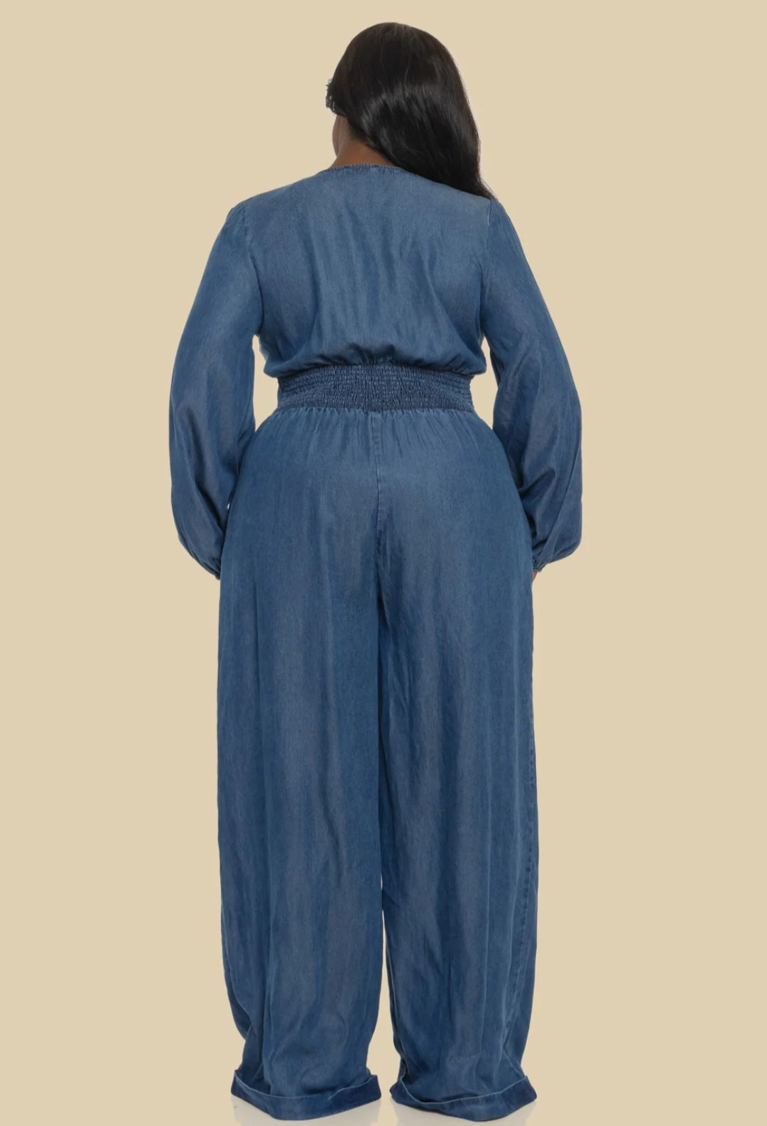 Dark Denim Jumpsuit/Plus-size - Goldie B & Co Boutique  