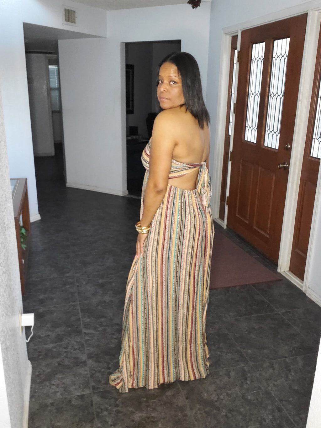 Multi-Color V-Neck Maxi - Goldie B & Co Boutique  
