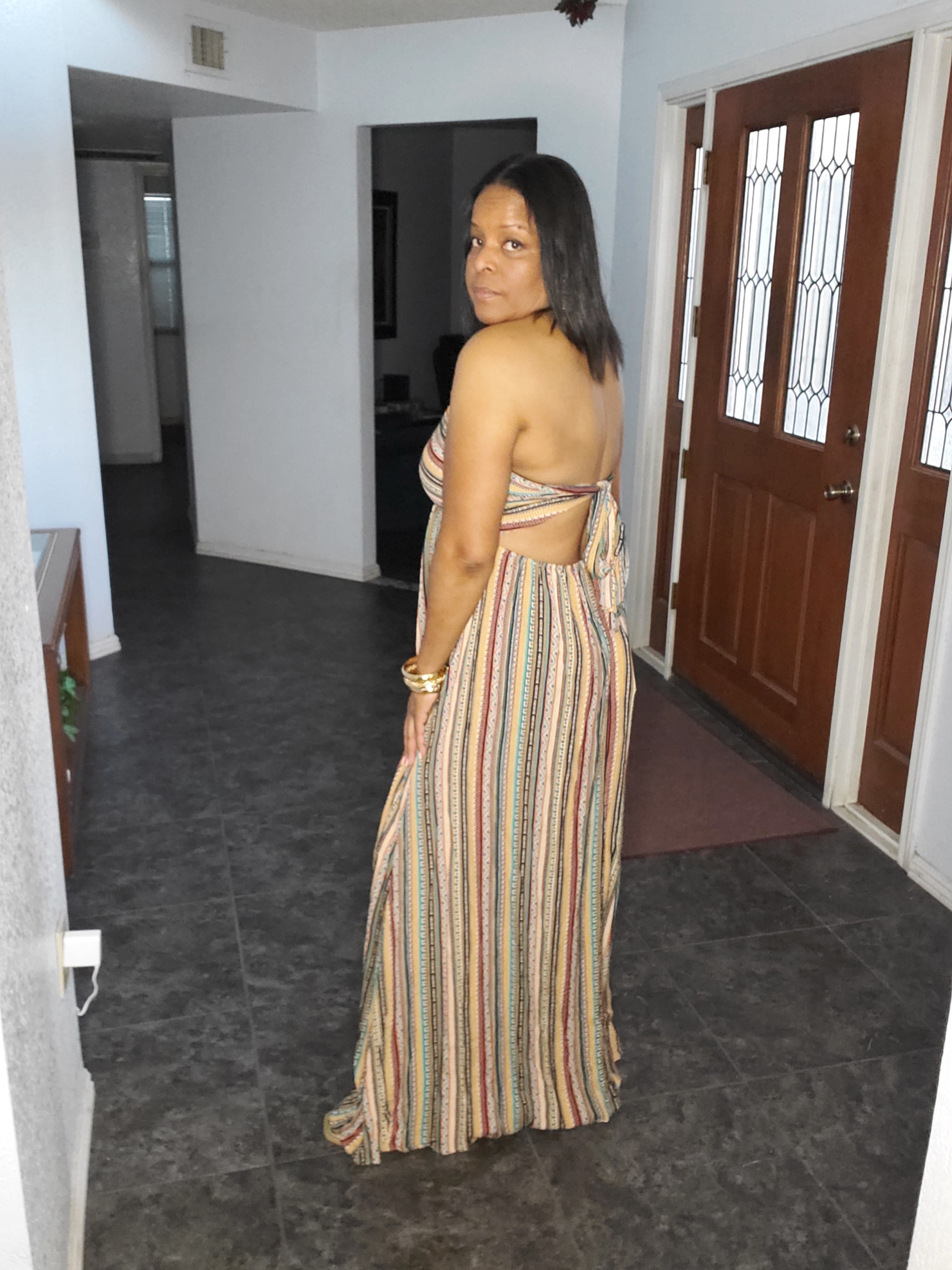 Multi-Color V-Neck Maxi - Goldie B & Co Boutique  