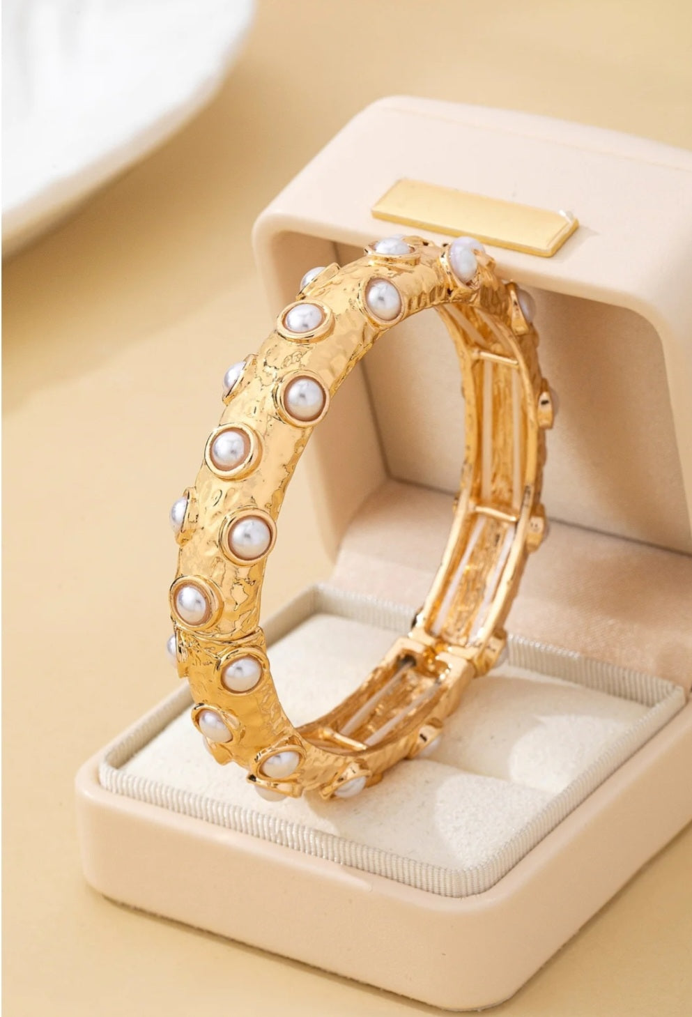 Vintage Gold & Pearl Bangle - Goldie B & Co Boutique  
