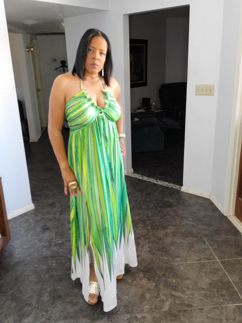 Multi-Color Green Maxi Dress - Goldie B & Co Boutique  