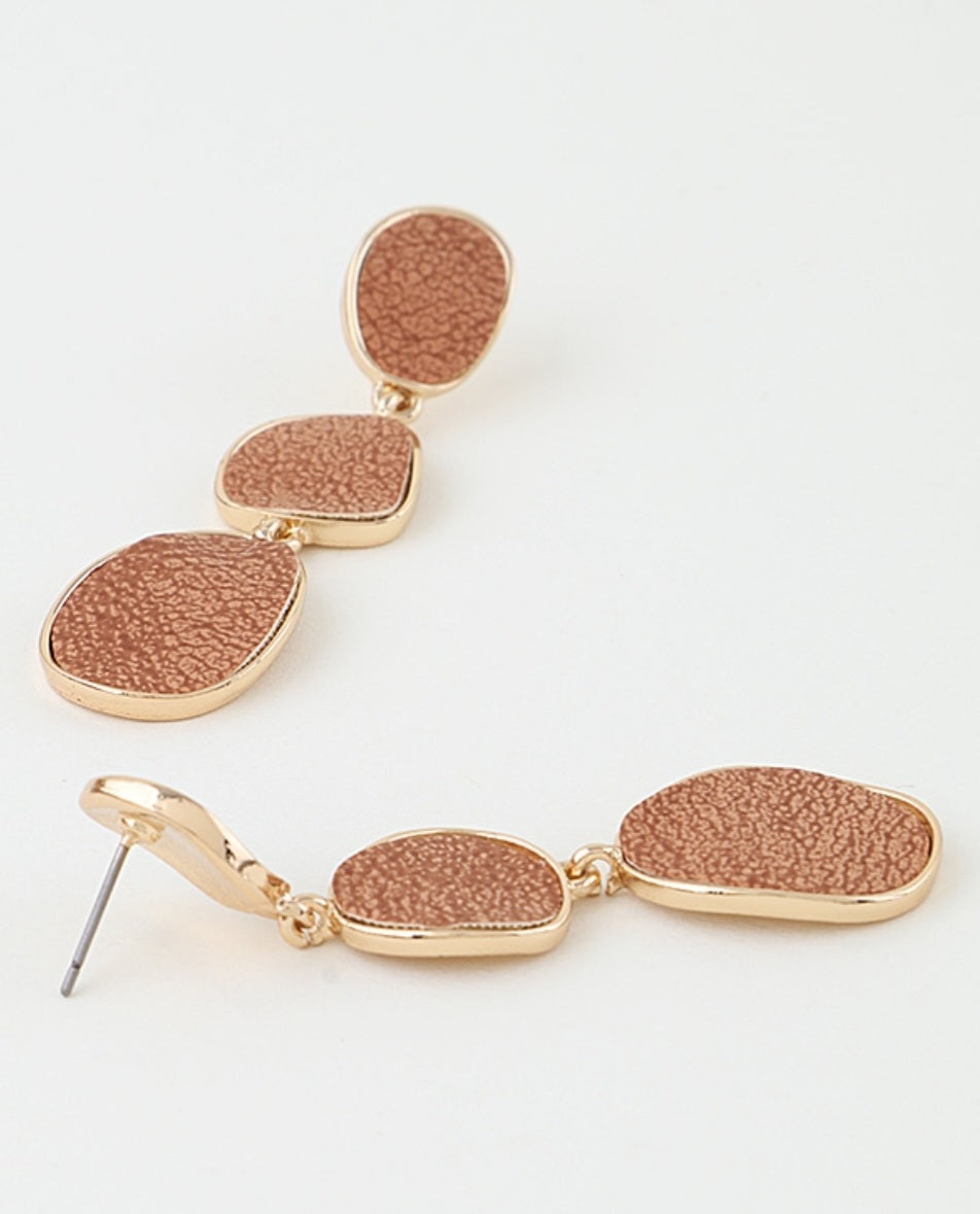Textured Triple Drop Earrings - Goldie B & Co Boutique  