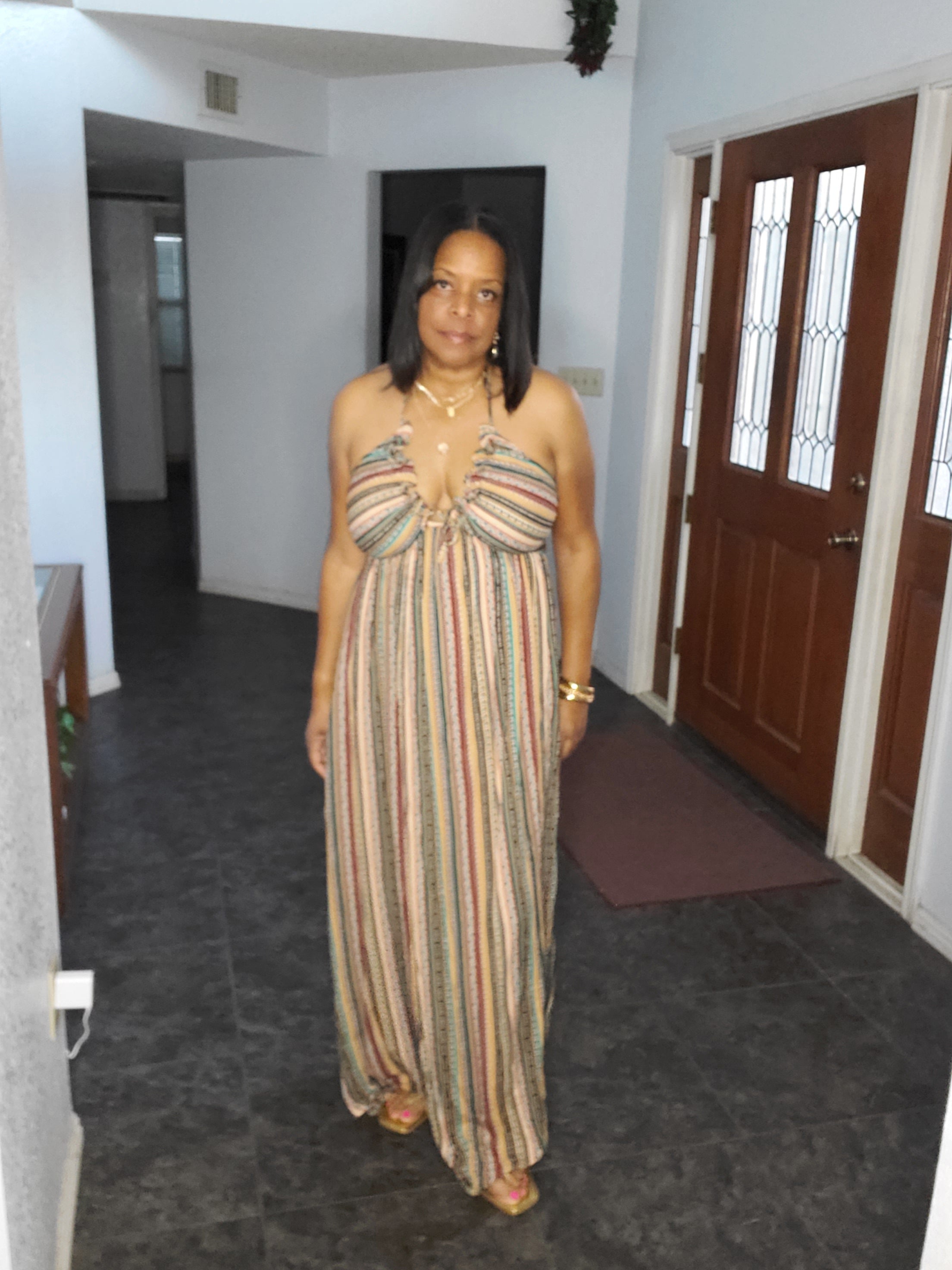 Multi-Color V-Neck Maxi - Goldie B & Co Boutique  