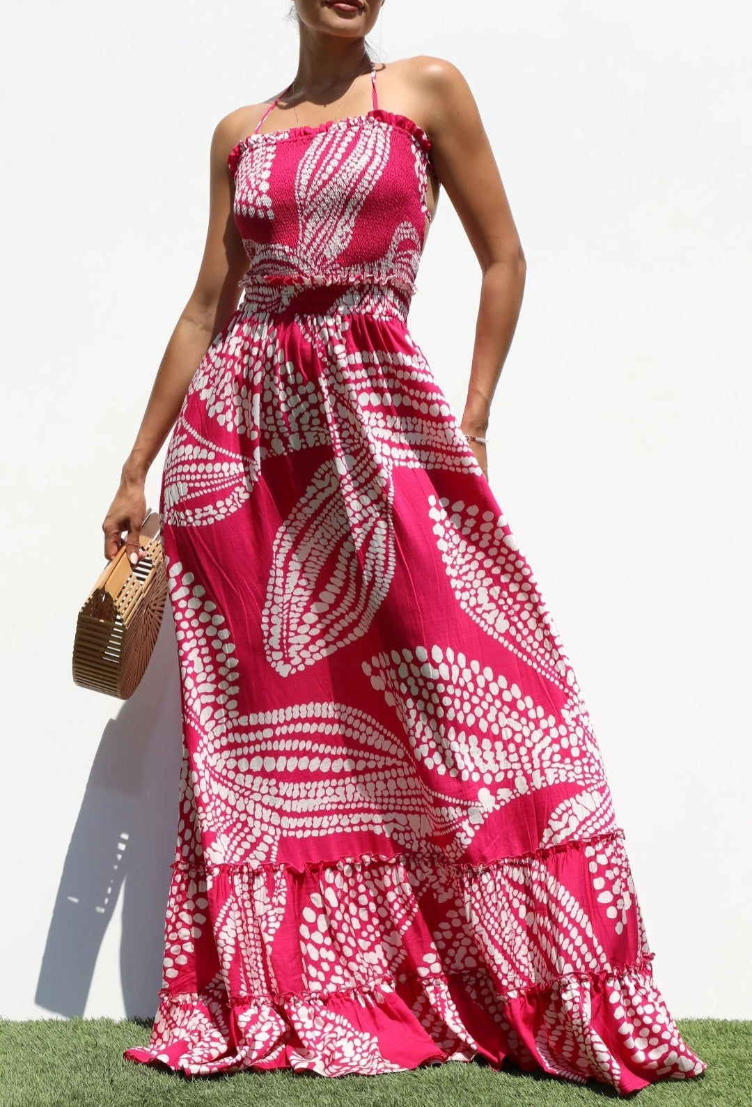 Smocked Woven Maxi Dress - Goldie B & Co Boutique  