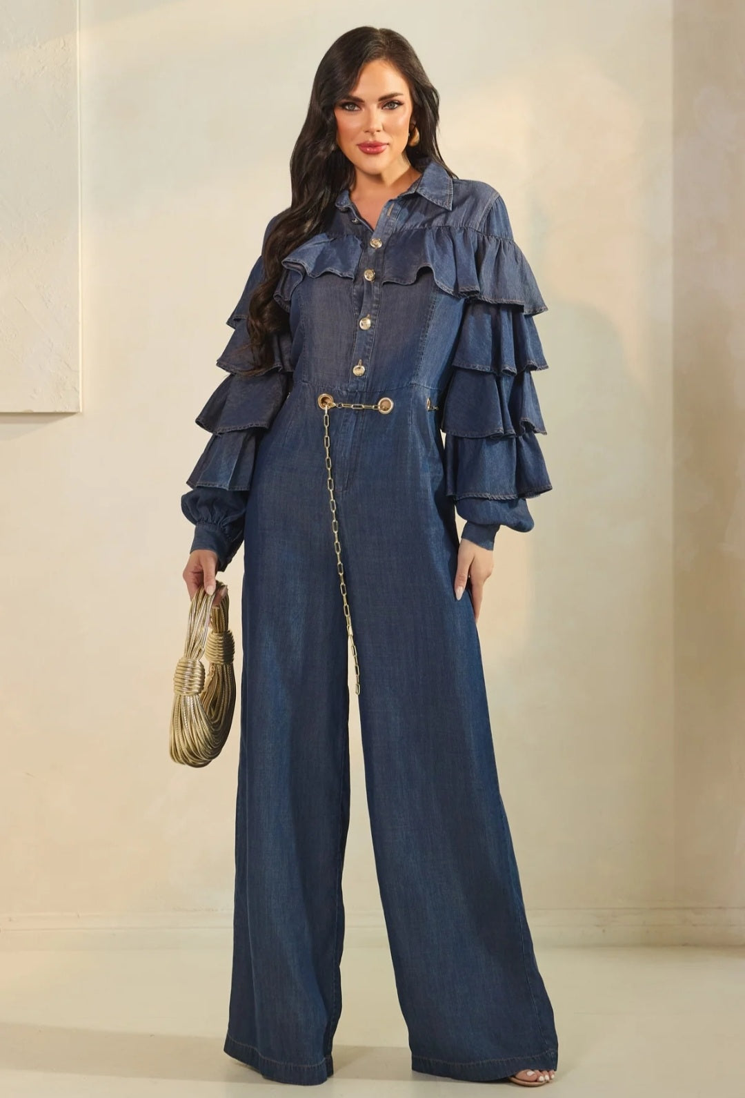 Layered Ruffle Sleeve Jumpsuit - Goldie B & Co Boutique  