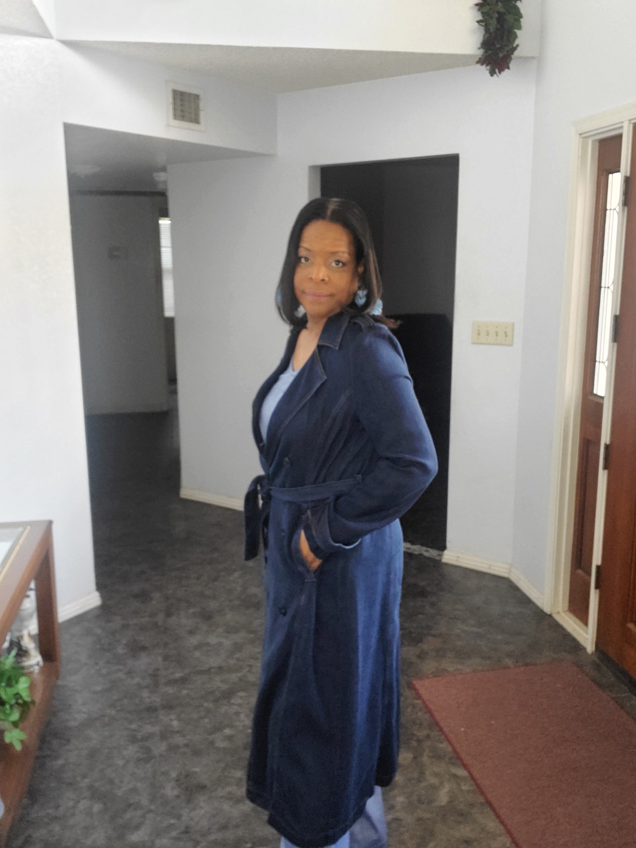 Denim Trench Coat - Goldie B & Co Boutique  