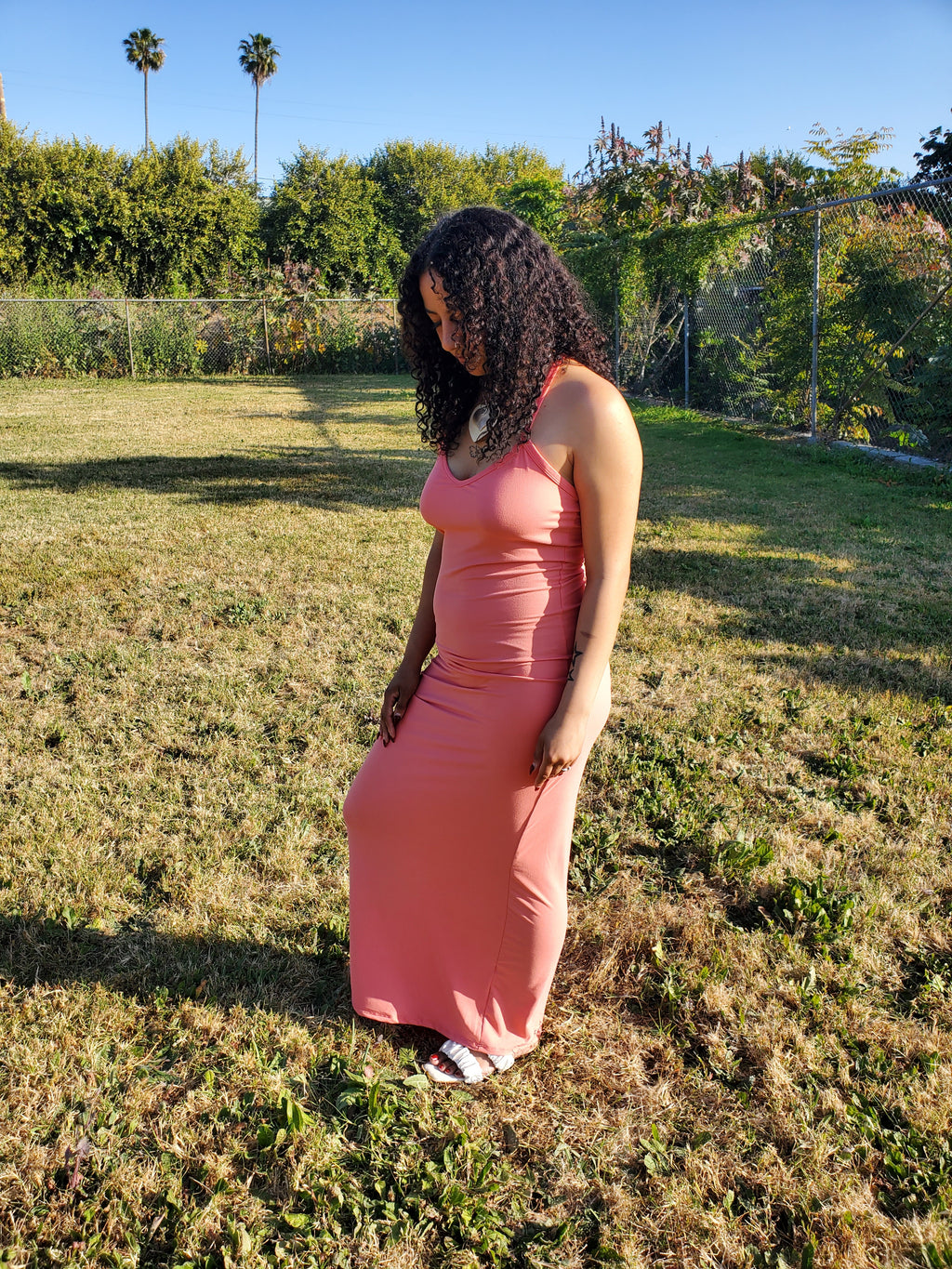 V-Neck Racerback Maxi Dress