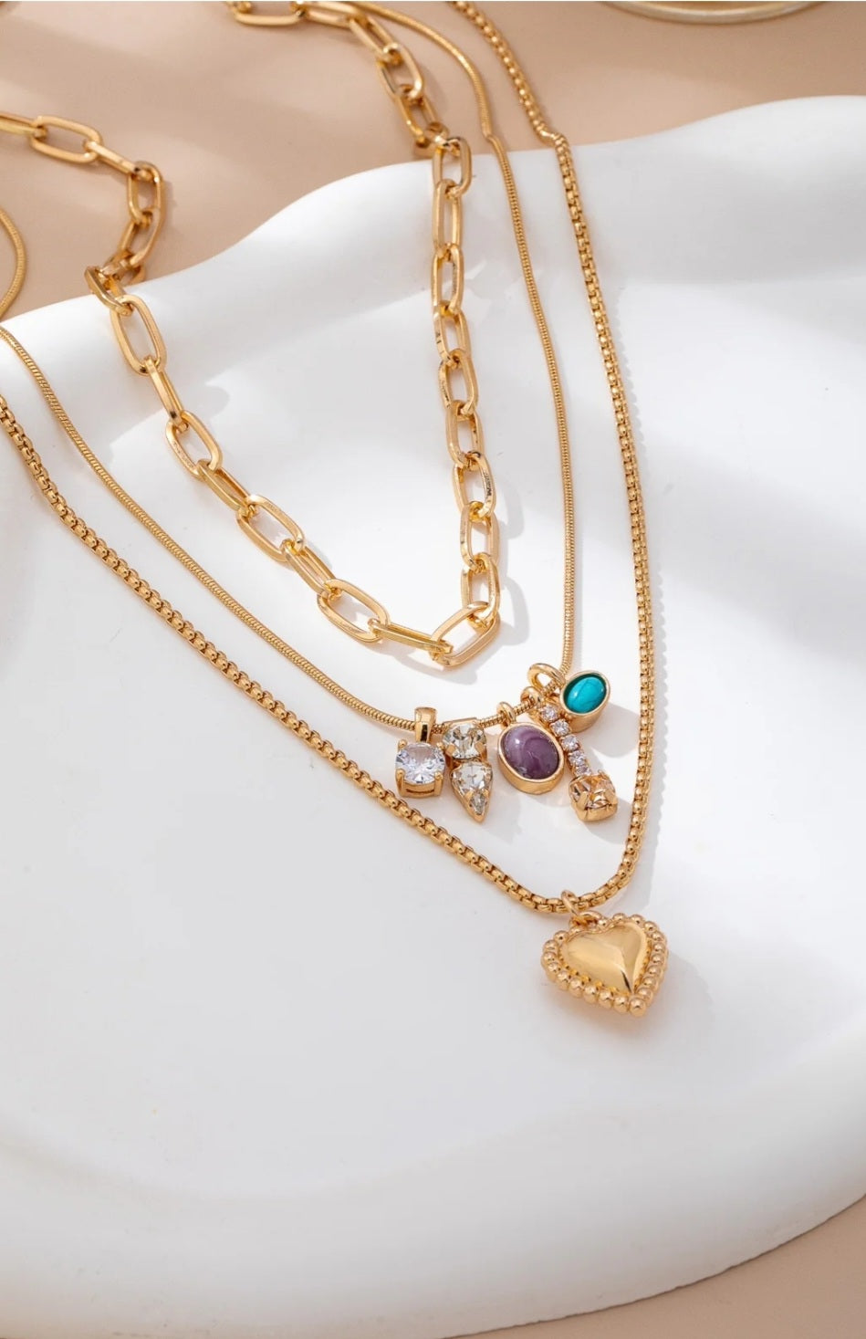 Cluster Layered Charm Necklace - Goldie B & Co Boutique  