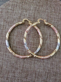DC Etched Tri-Color Hoops - Goldie B & Co Boutique