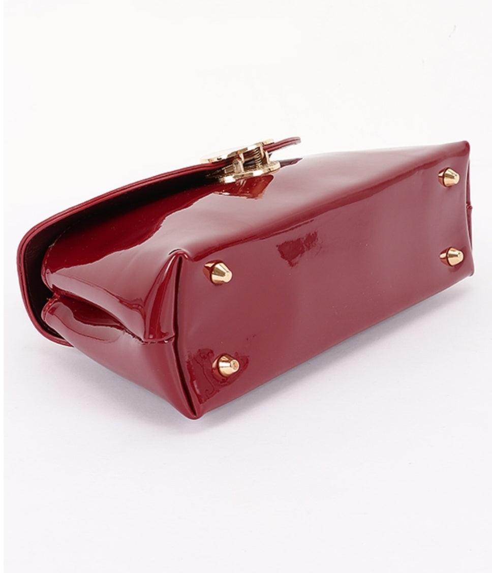 Faux Patent Leather Bag - Goldie B & Co Boutique  