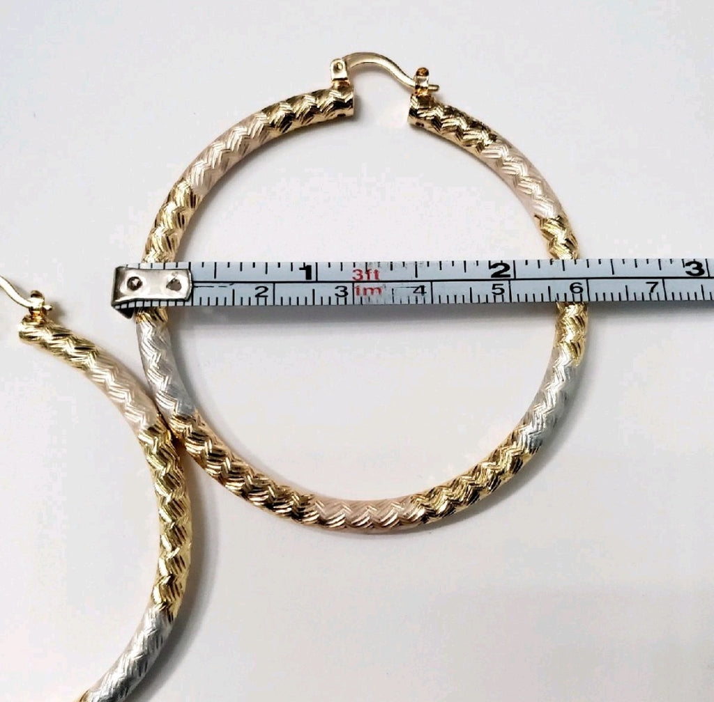 Tri-color Hoop Earrings