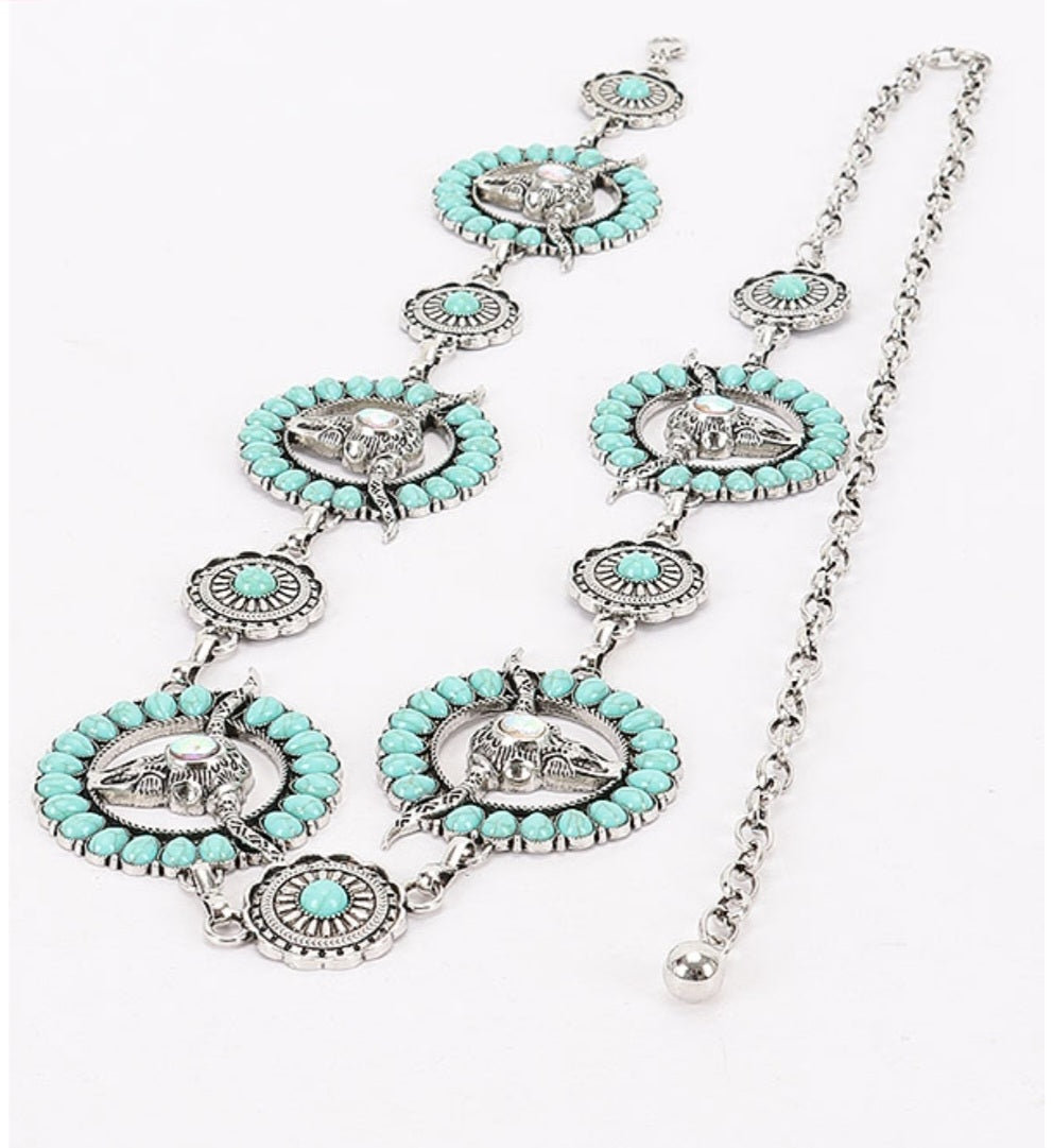 Western Turquoise Vintage Belt - Goldie B & Co Boutique  