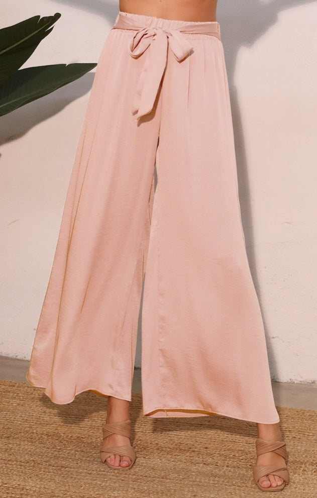 Rose Champaign Wide-leg Pants - Goldie B & Co Boutique  