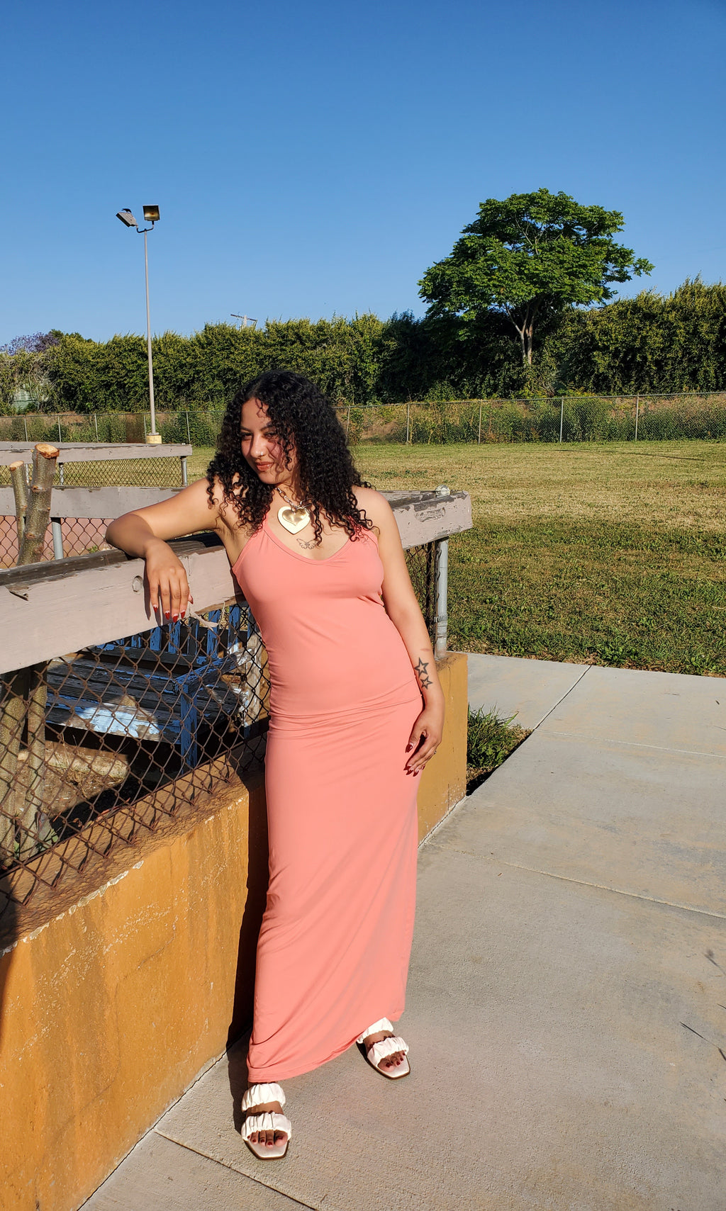 V-Neck Racerback Maxi Dress