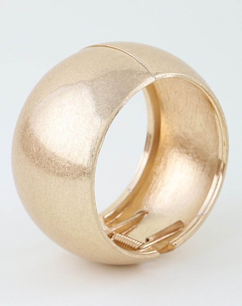 Matte Wide Dome Cuff Bracelet - Goldie B & Co Boutique