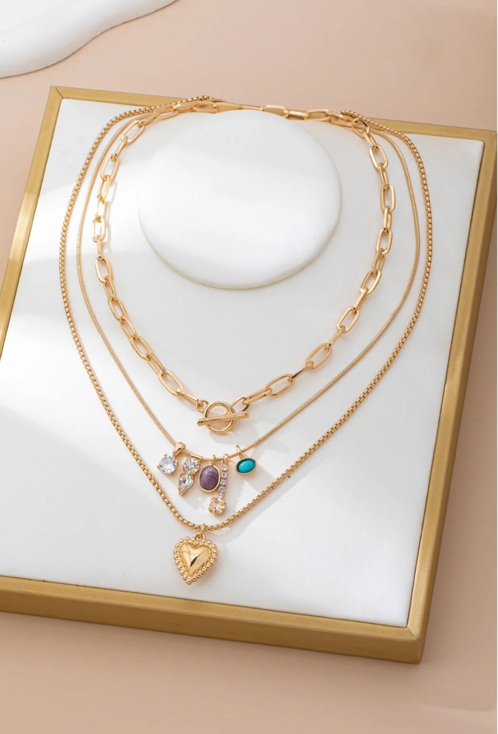 Cluster Layered Charm Necklace - Goldie B & Co Boutique  