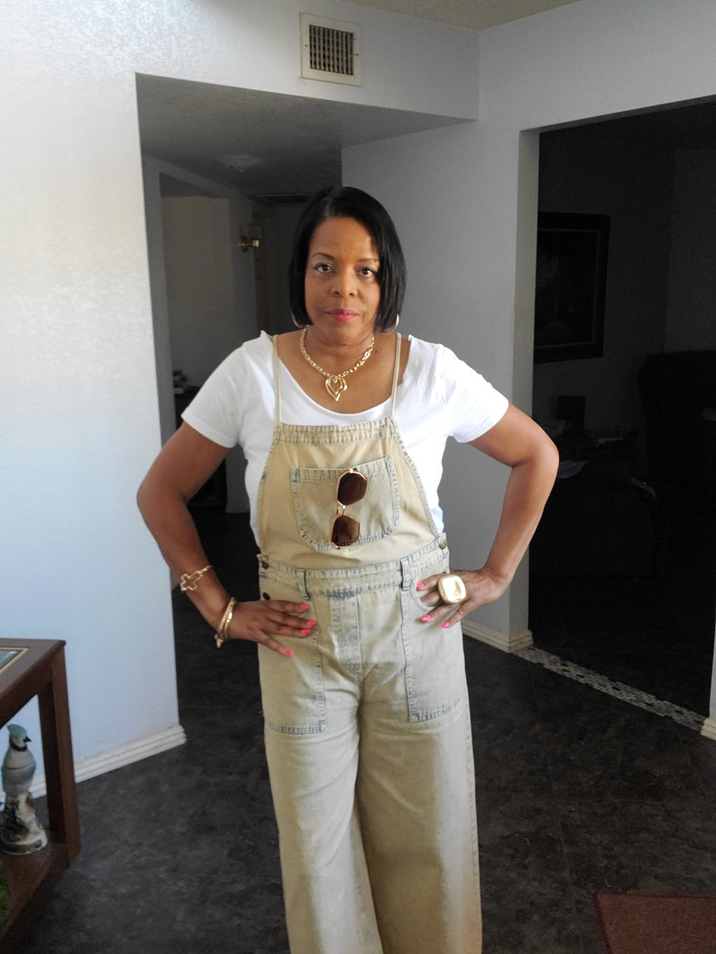 Wide leg washed denim overall - Goldie B & Co Boutique  