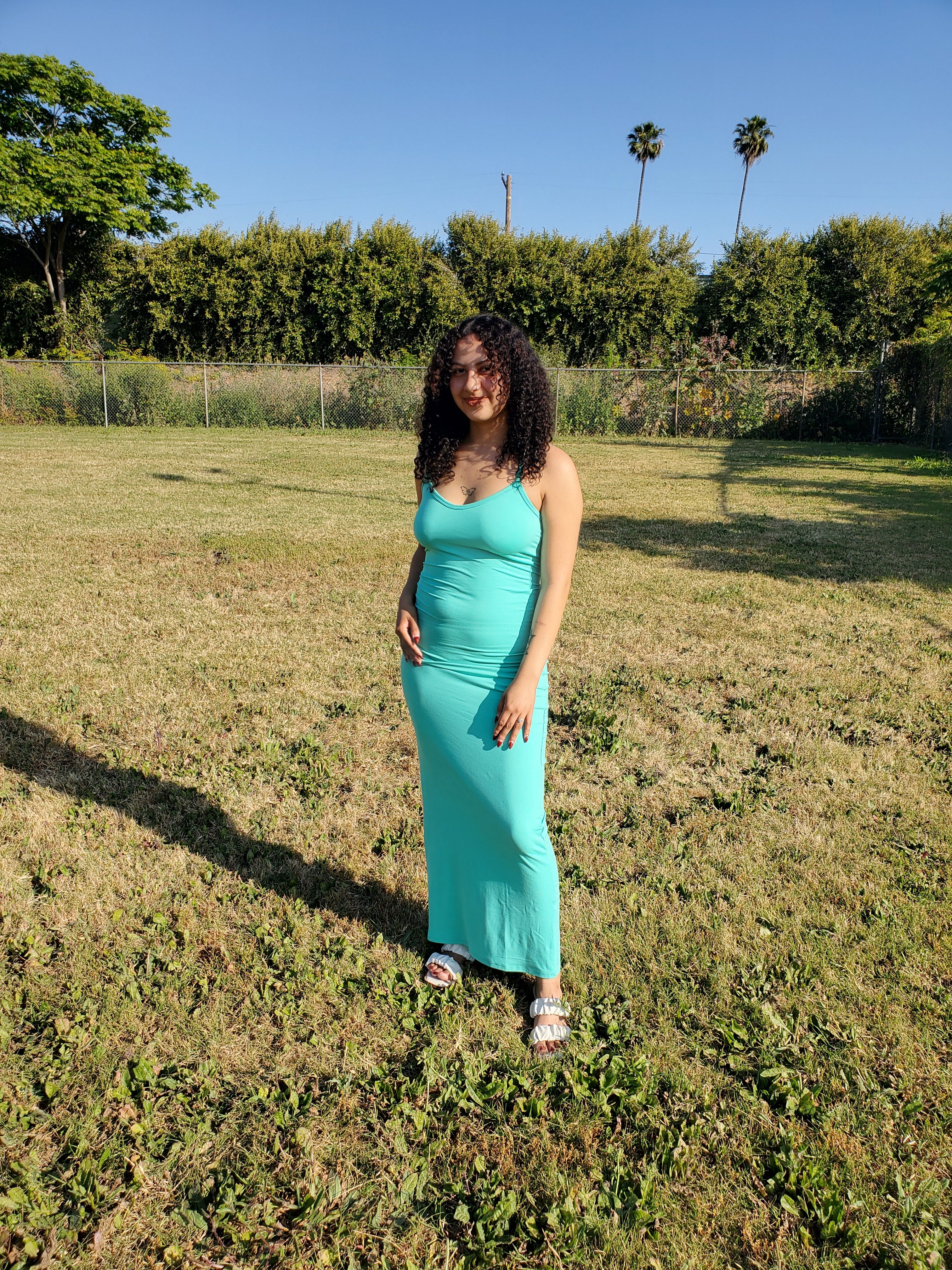 V-Neck Racerback Maxi Dress