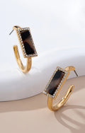 Tortoise & Pave Gold Hoop Earrings - Goldie B & Co Boutique  
