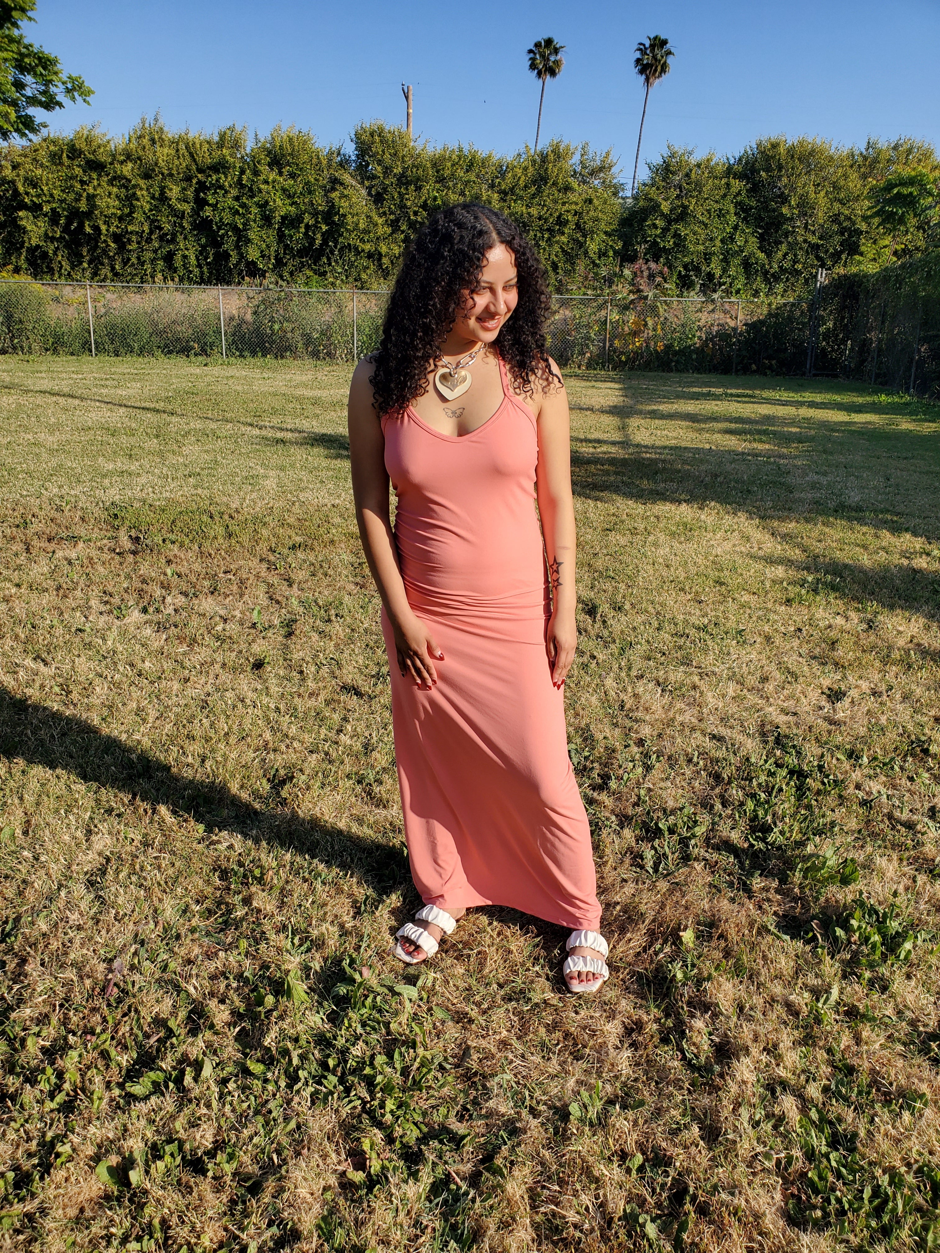V-Neck Racerback Maxi Dress