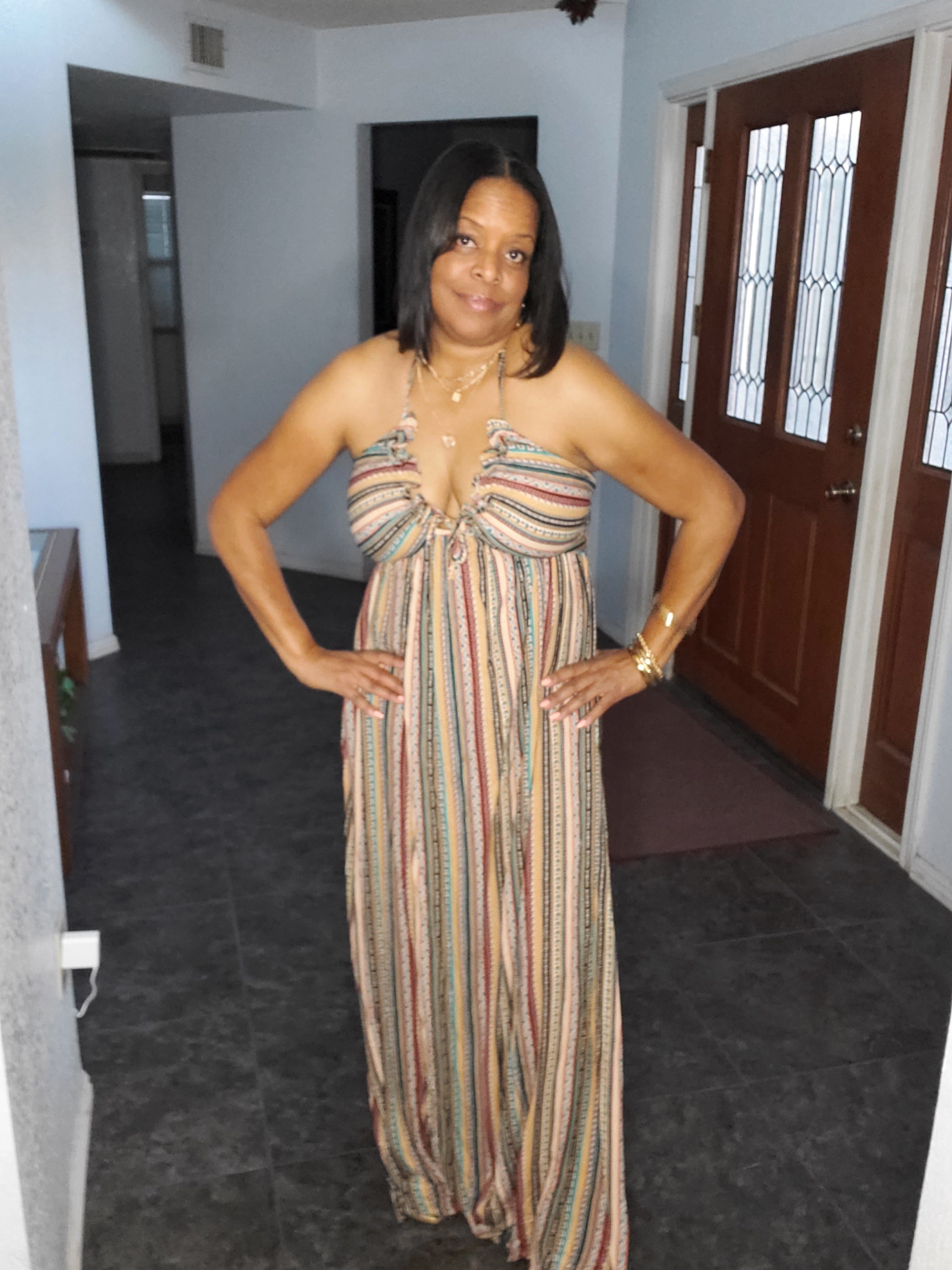 Multi-Color V-Neck Maxi - Goldie B & Co Boutique  
