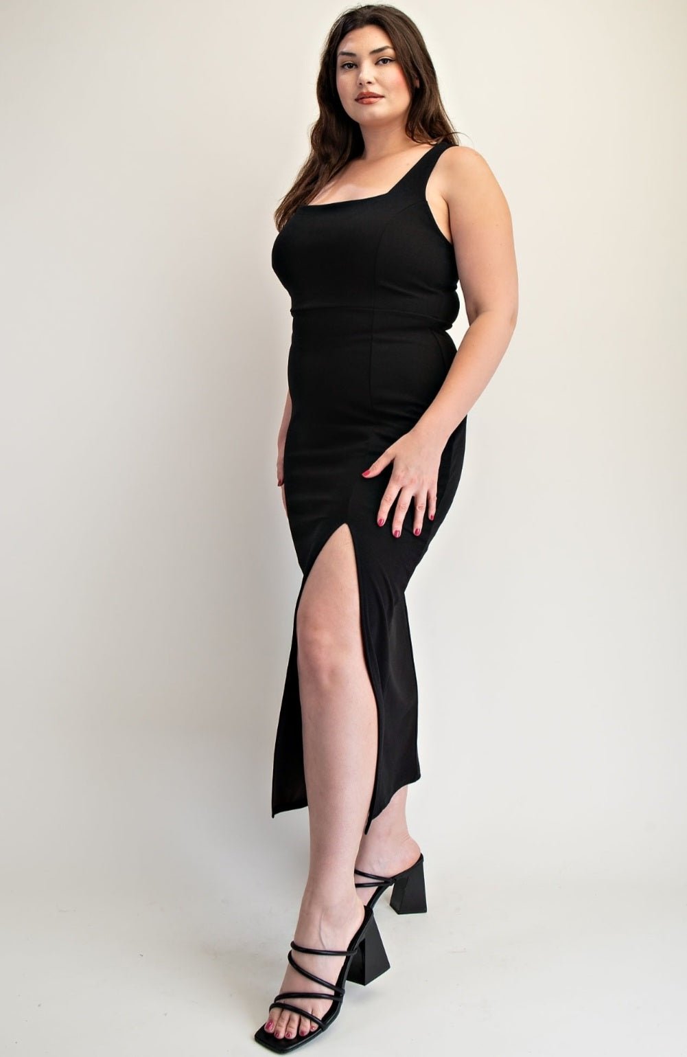 Square Neckline Midi Dress $36.00 - Goldie B & Co Boutique