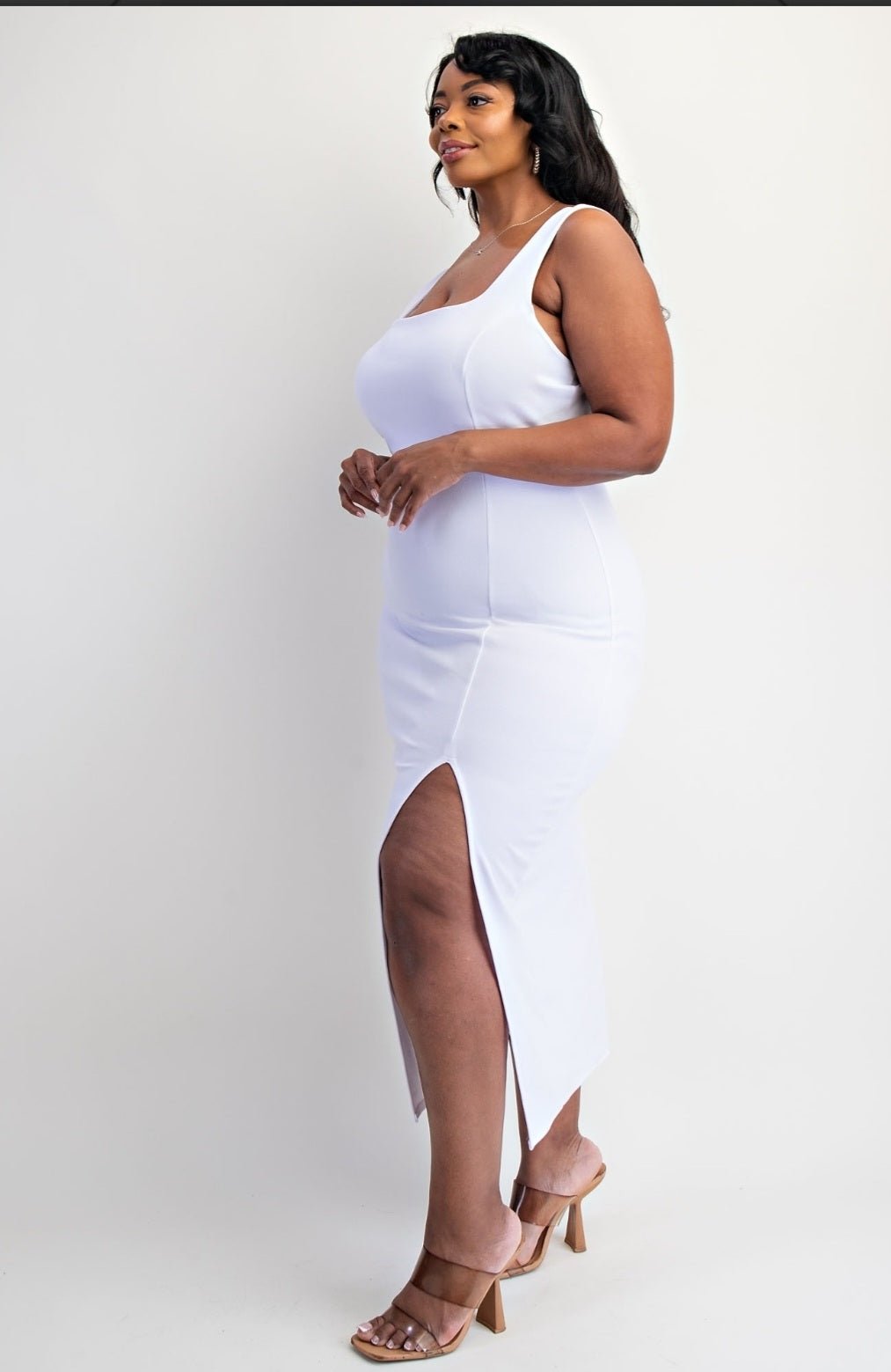 Square Neckline Midi Dress $36.00 - Goldie B & Co Boutique