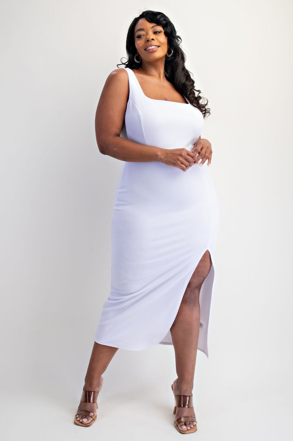 Square Neckline Midi Dress $36.00 - Goldie B & Co Boutique