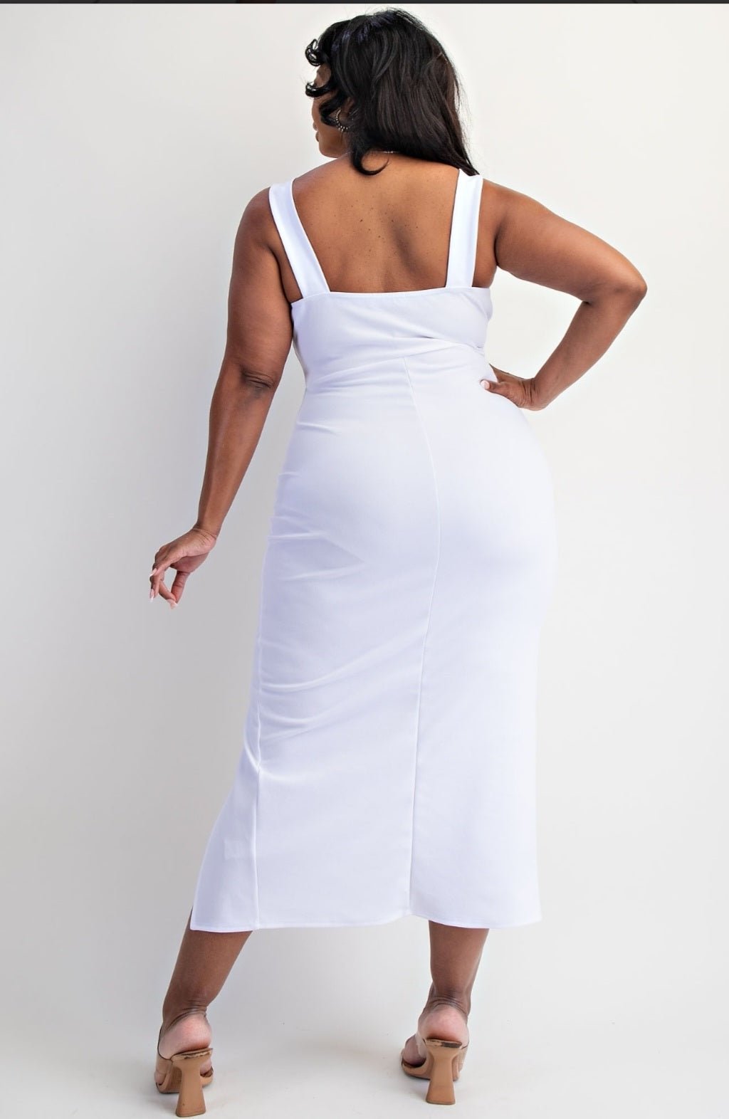 Square Neckline Midi Dress $36.00 - Goldie B & Co Boutique