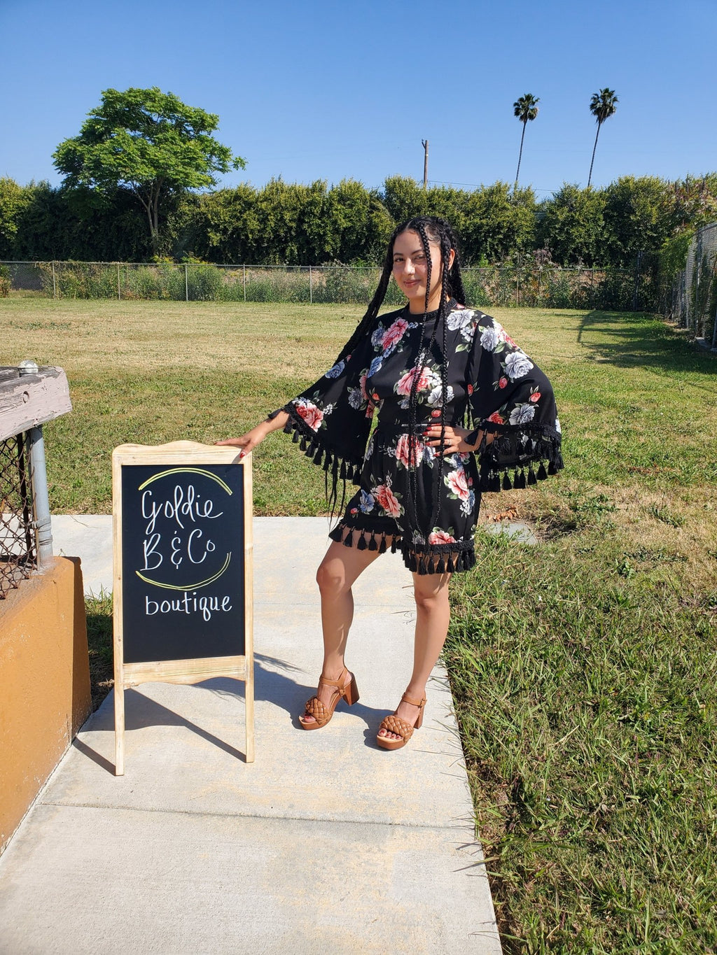 Tassel Floral Romper $12.00 - Goldie B & Co Boutique